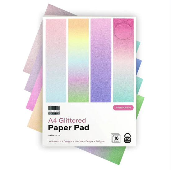 First Edition A4 Ombre Glitter Paper Pad - 16pk