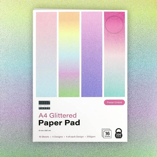 First Edition A4 Ombre Glitter Paper Pad - 16pk