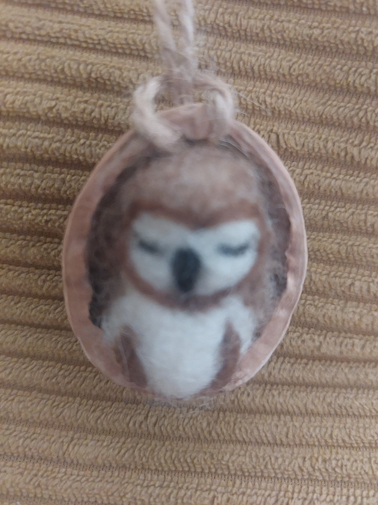 Walnut Owl - Fairy Fae Handmade Needle Felt Decoration | Buy Online from The Home Crafters