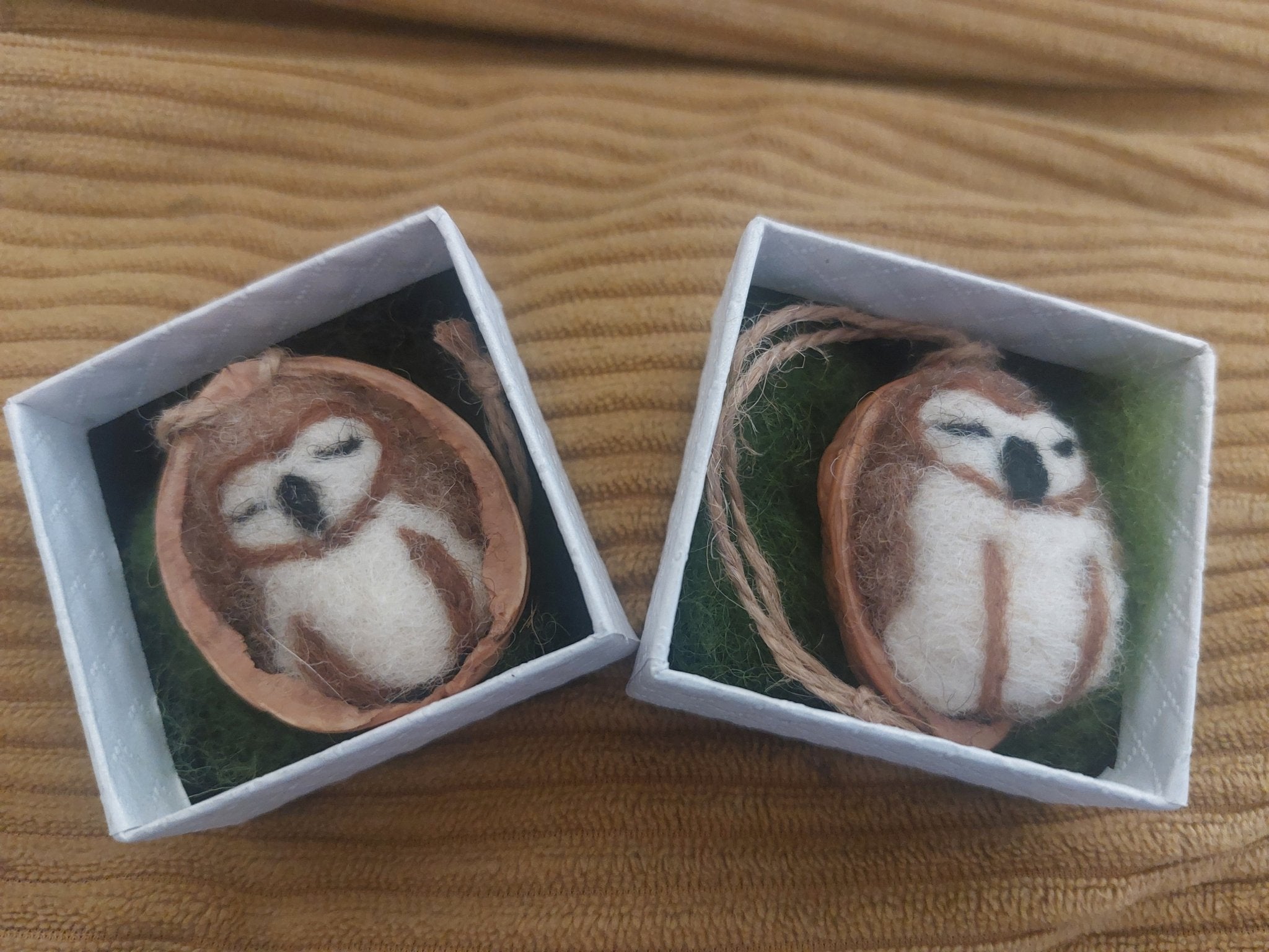 Walnut Owl - Fairy Fae Handmade Needle Felt Decoration | Buy Online from The Home Crafters