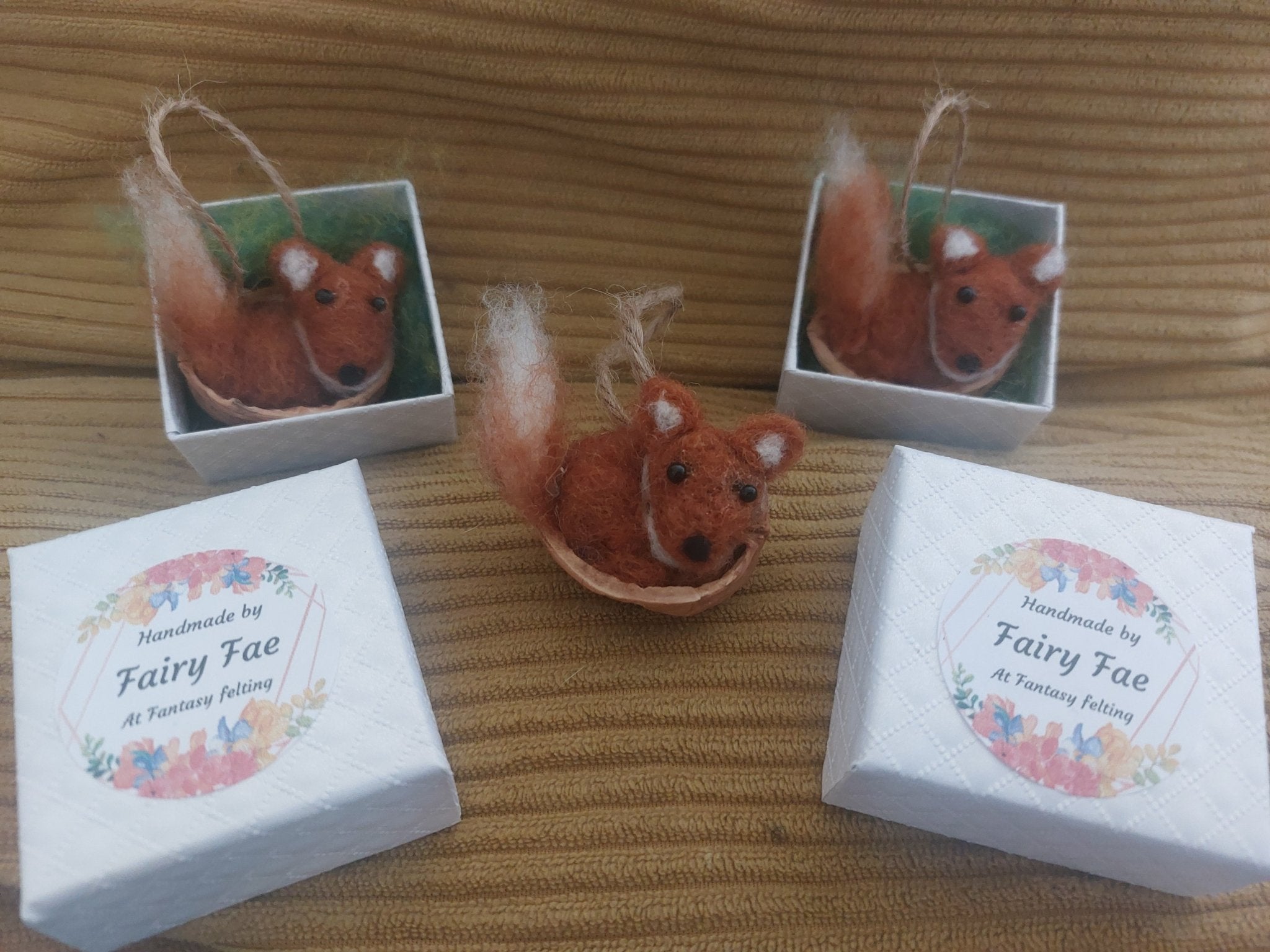 Walnut Fox - Fairy Fae Handmade Needle Felt Decoration | Buy Online from The Home Crafters