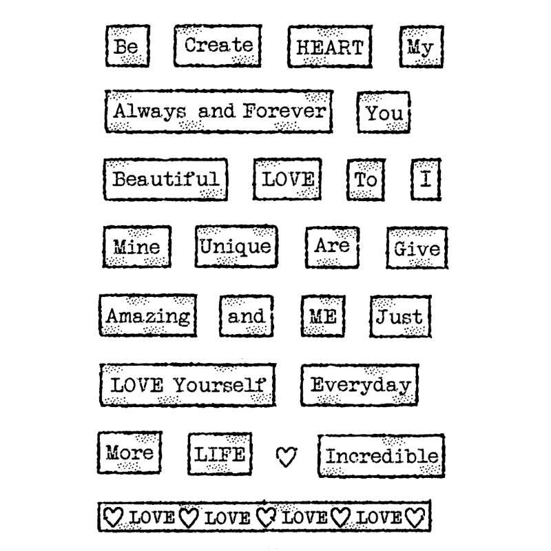 Woodware Singles Francoise Read Clear Stamp Set: Love Tape Words - 4 x 6in | Buy Online from The Home Crafters