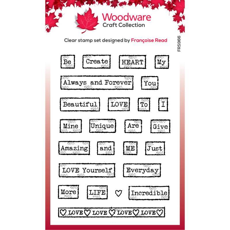 Woodware Singles Francoise Read Clear Stamp Set: Love Tape Words - 4 x 6in | Buy Online from The Home Crafters