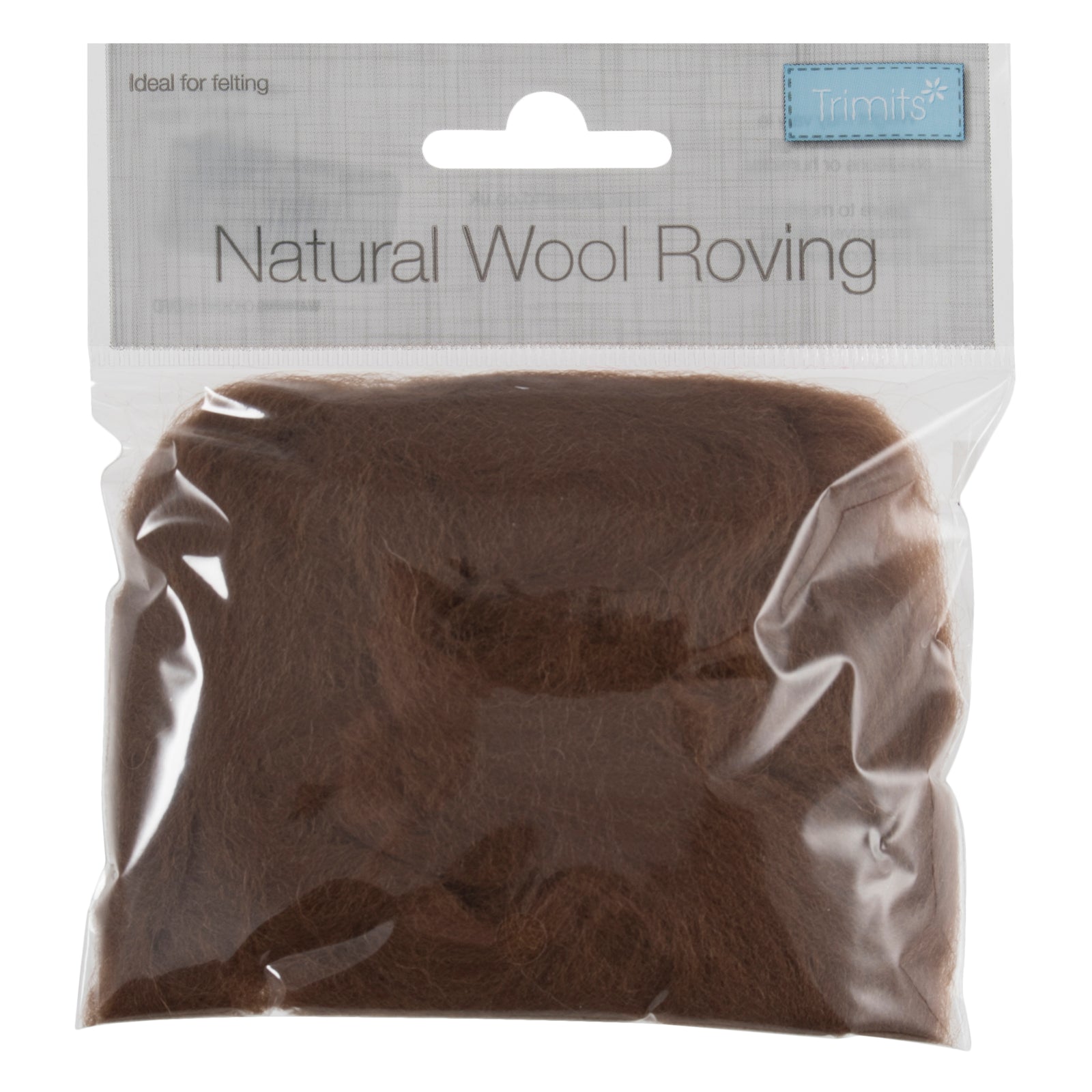 Natural Wool Roving: 10g: Fudge