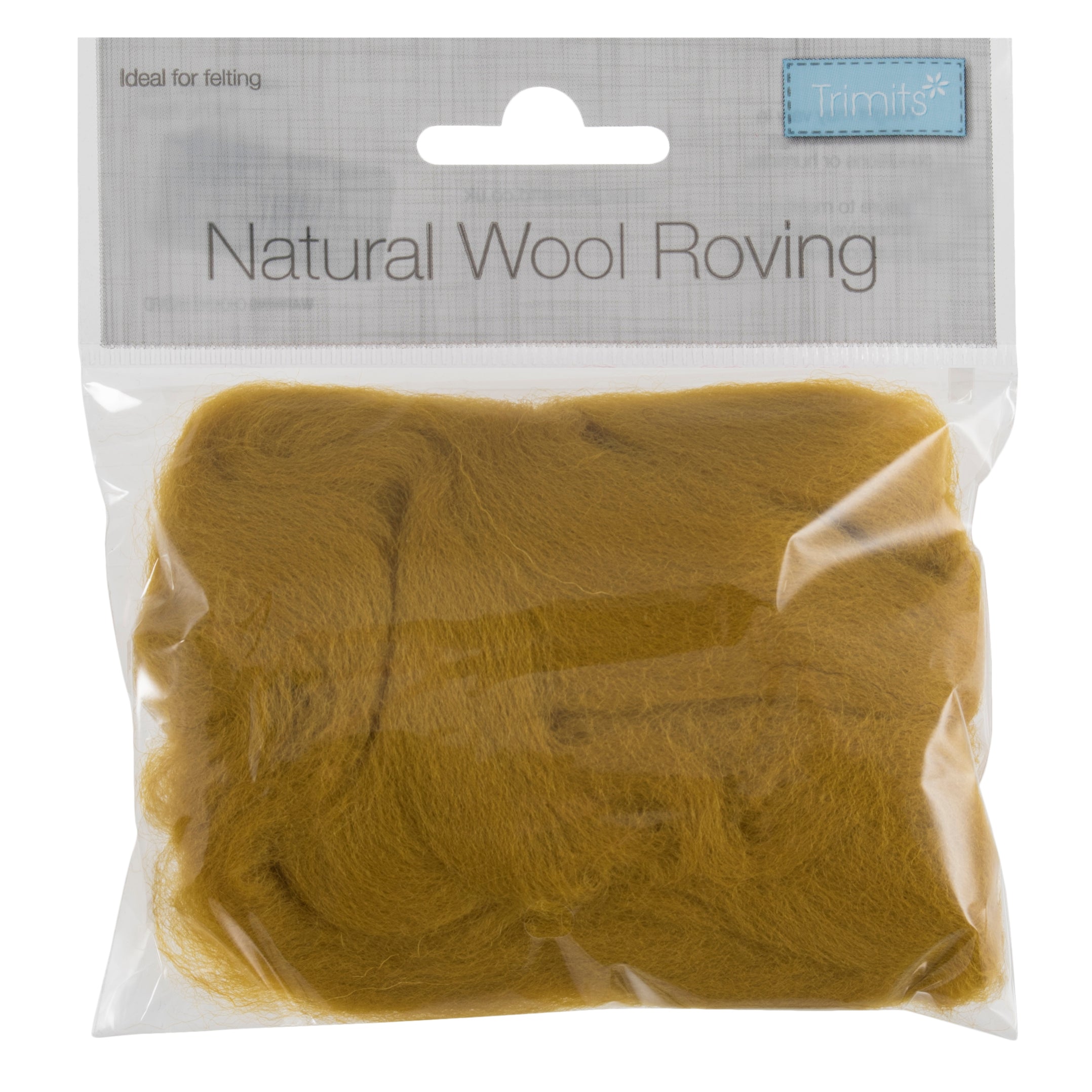 Natural Wool Roving: 10g: Mustard