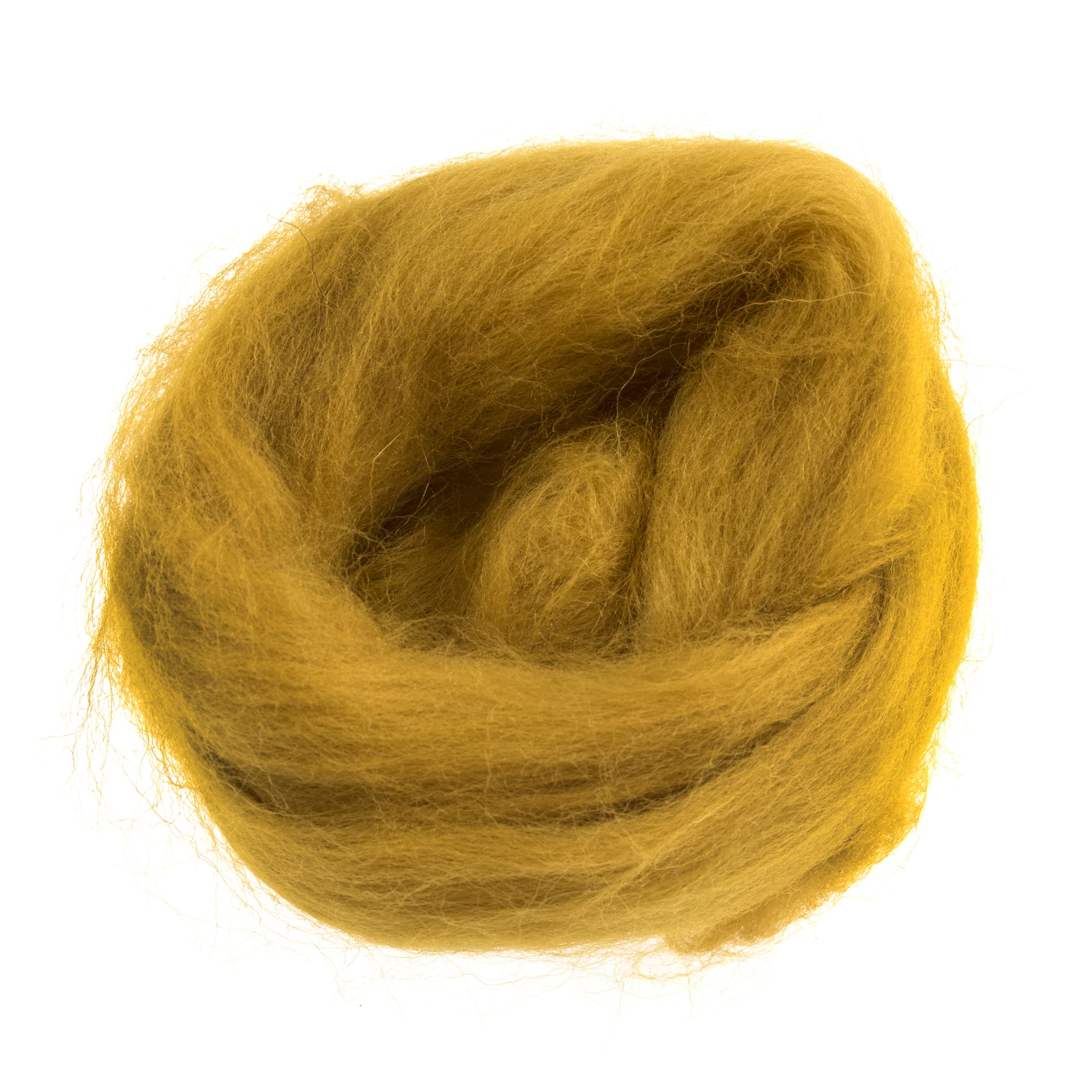 Natural Wool Roving: 10g: Mustard