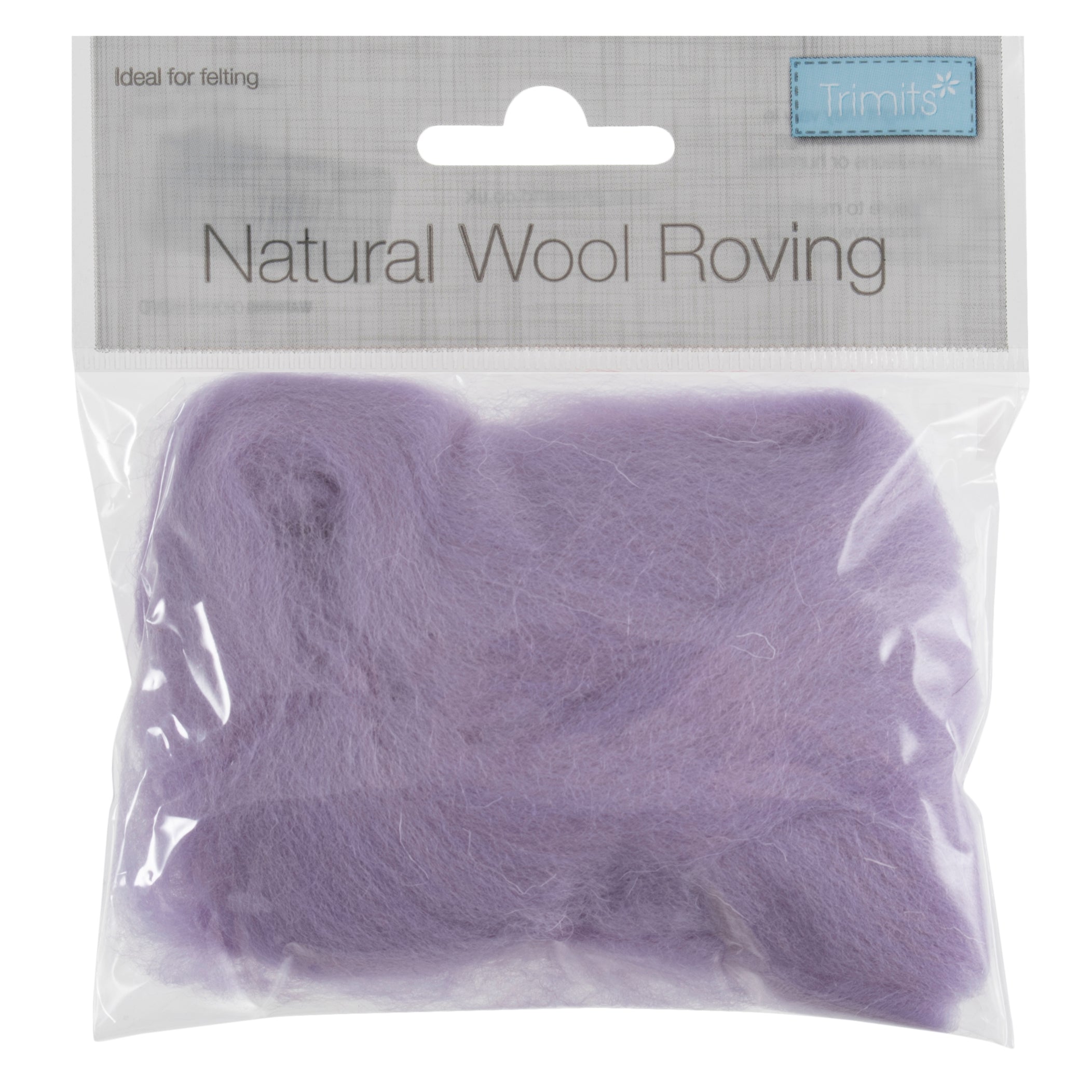 Natural Wool Roving: 10g: Lilac