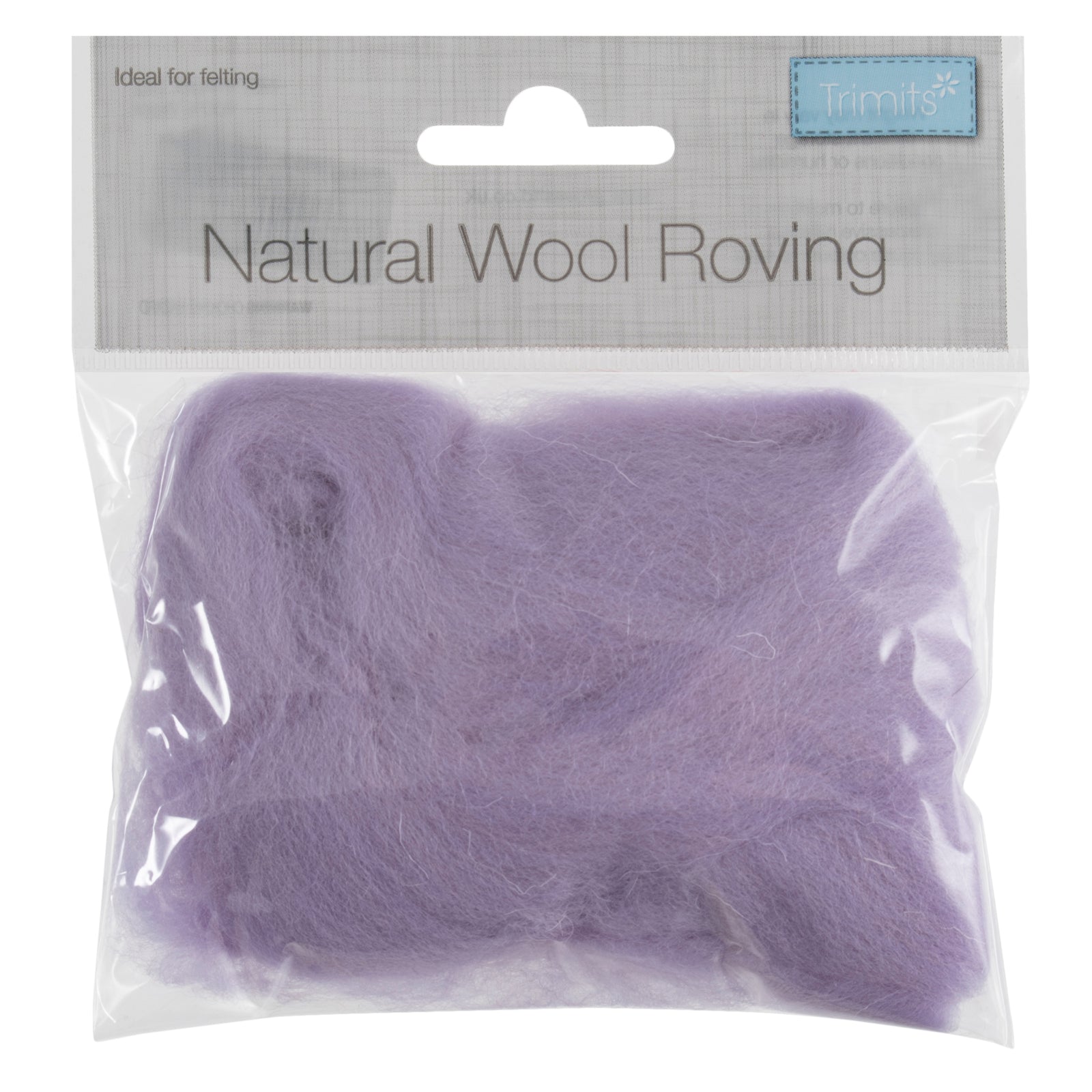 Natural Wool Roving: 10g: Lilac