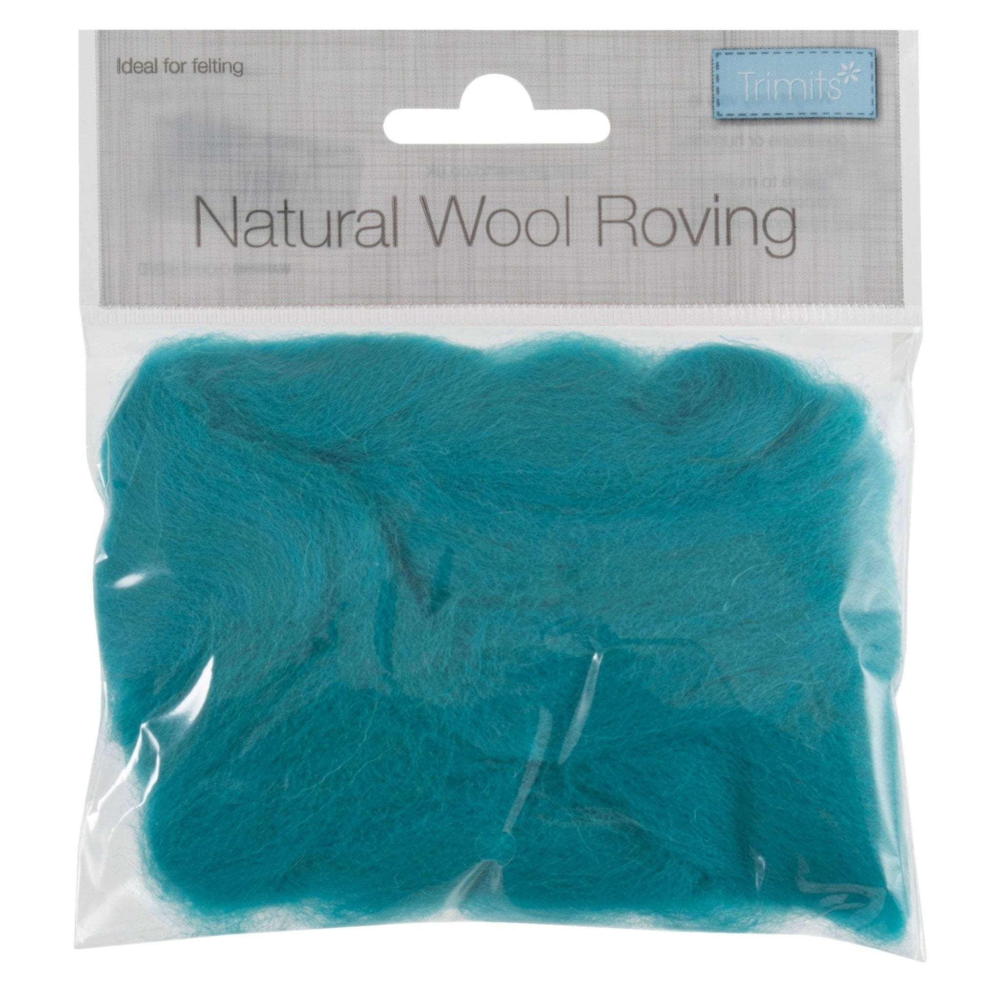 Natural Wool Roving: 10g: Teal | Buy Online from The Home Crafters