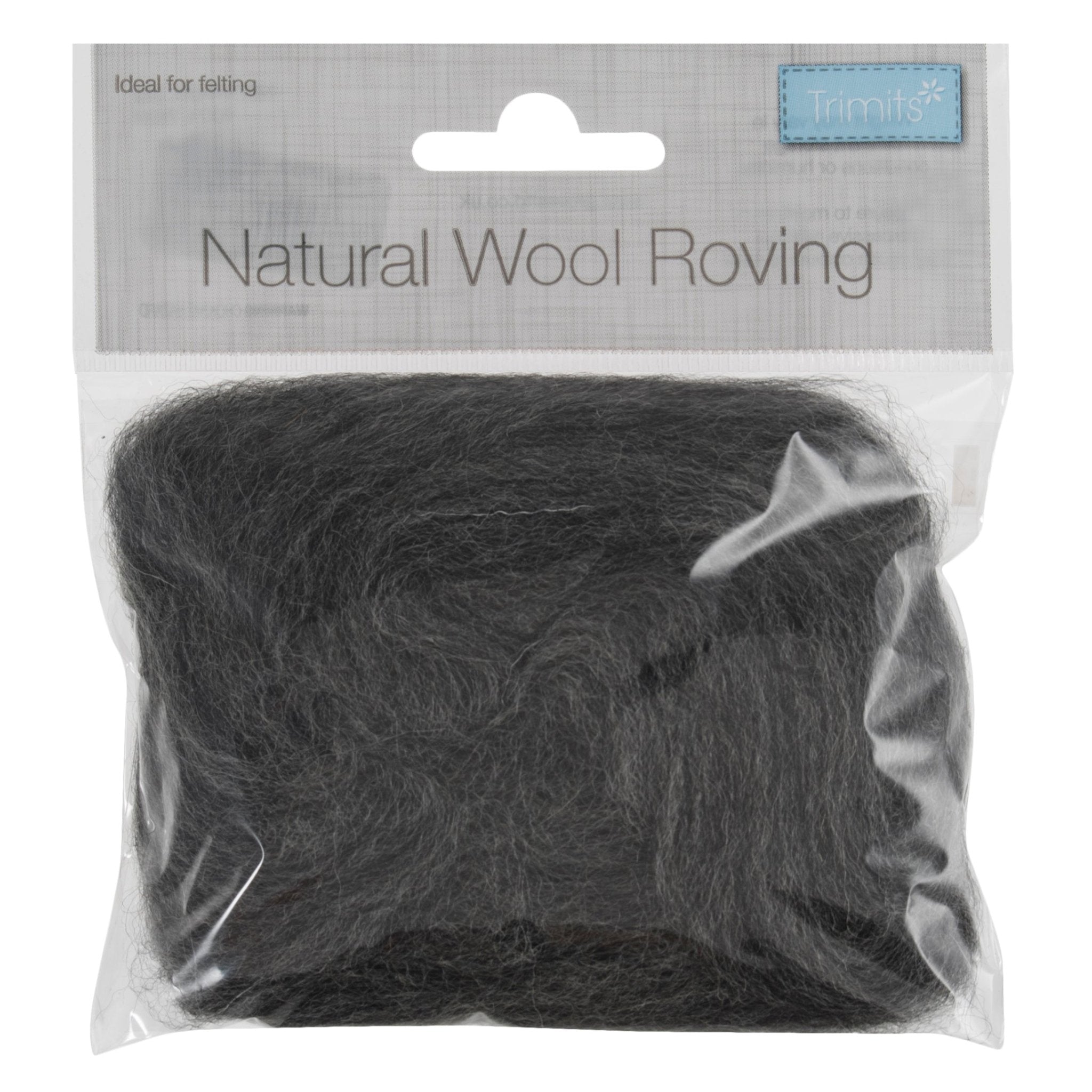 Natural Wool Roving: 10g: Melange Grey | Buy Online from The Home Crafters