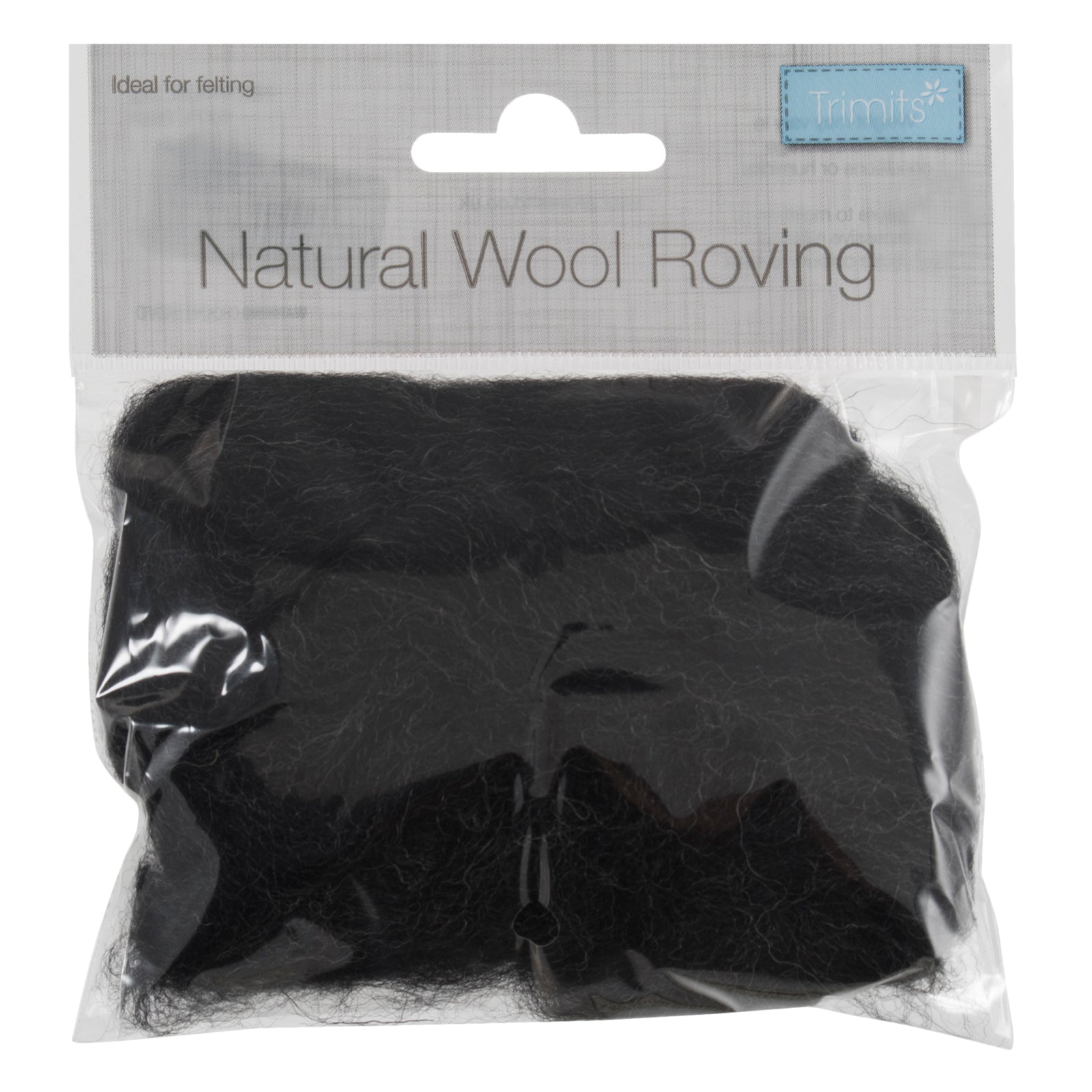 Natural Wool Roving: 10g: Melange Black and White | Buy Online from The Home Crafters