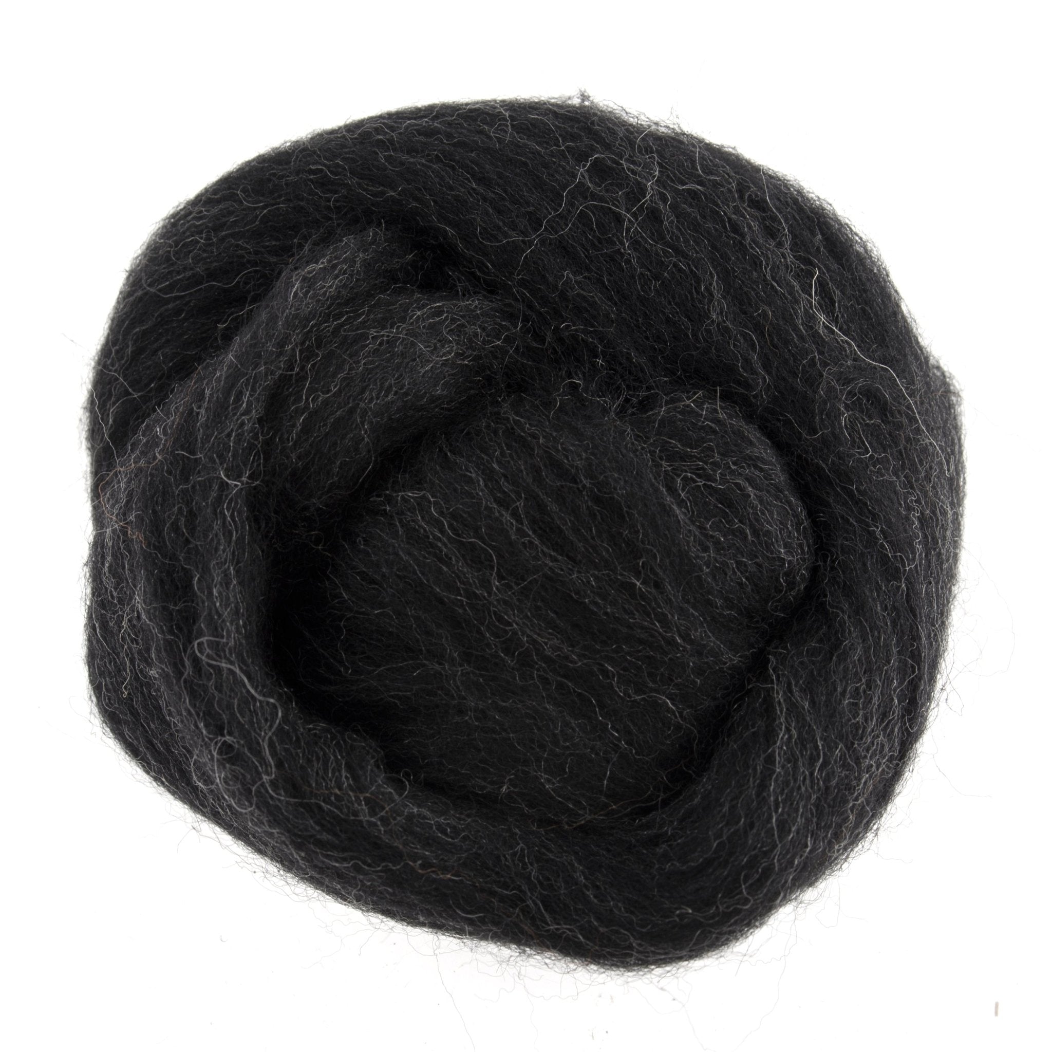 Natural Wool Roving: 10g: Melange Black and White | Buy Online from The Home Crafters