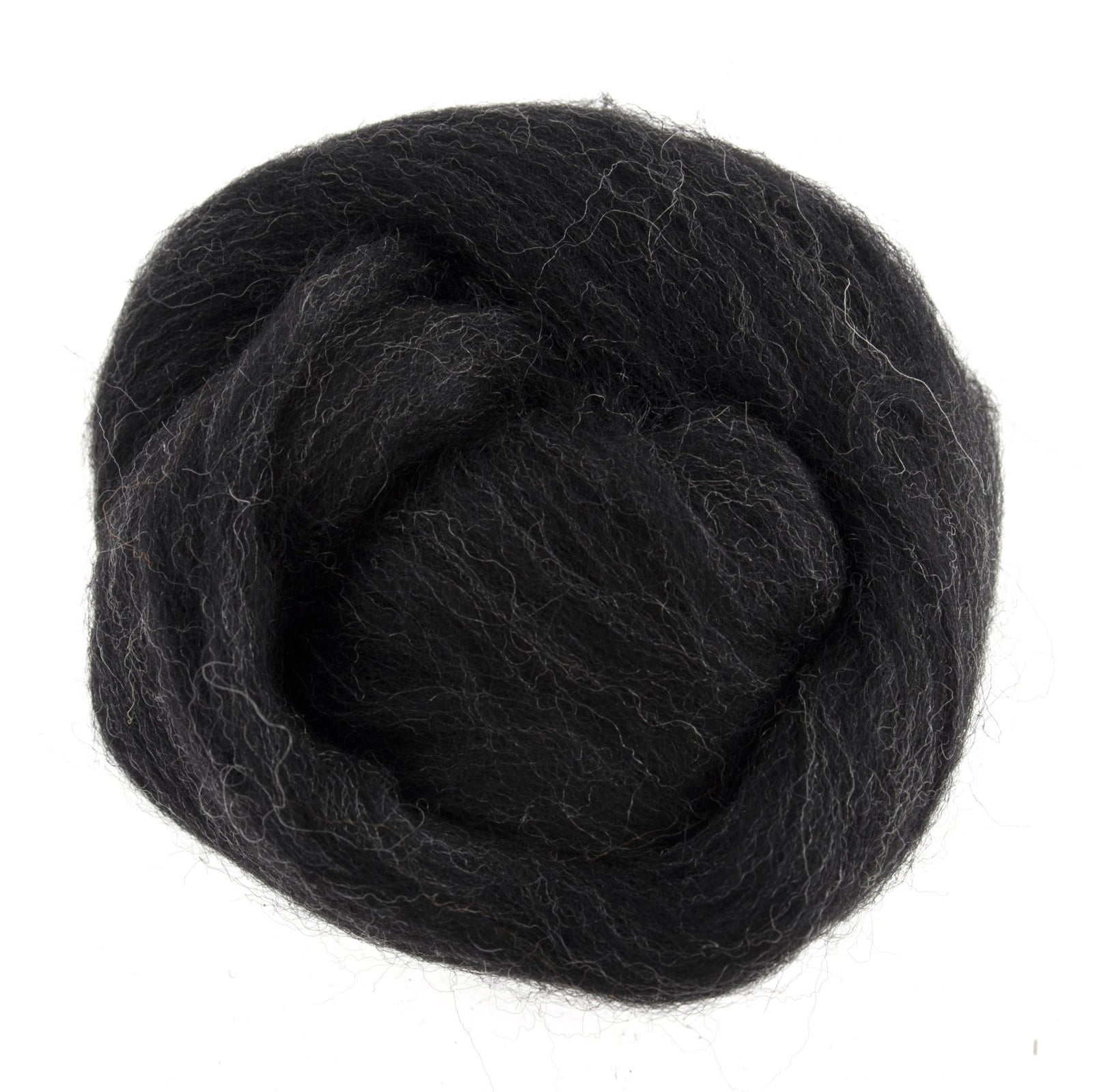 Natural Wool Roving: 10g: Melange Black and White | Buy Online from The Home Crafters