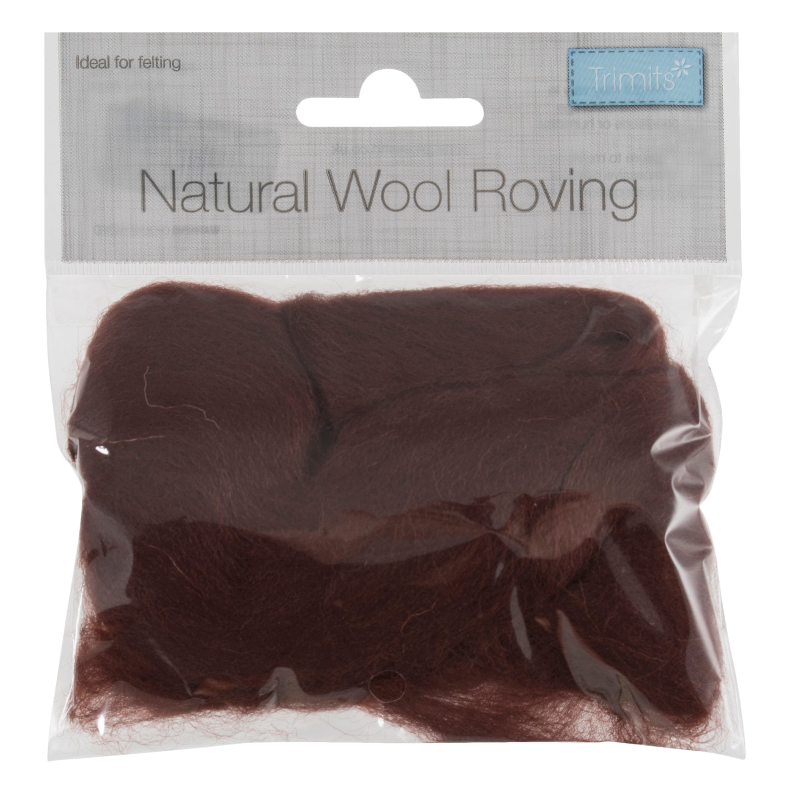 Natural Wool Roving: 10g: Chocolate