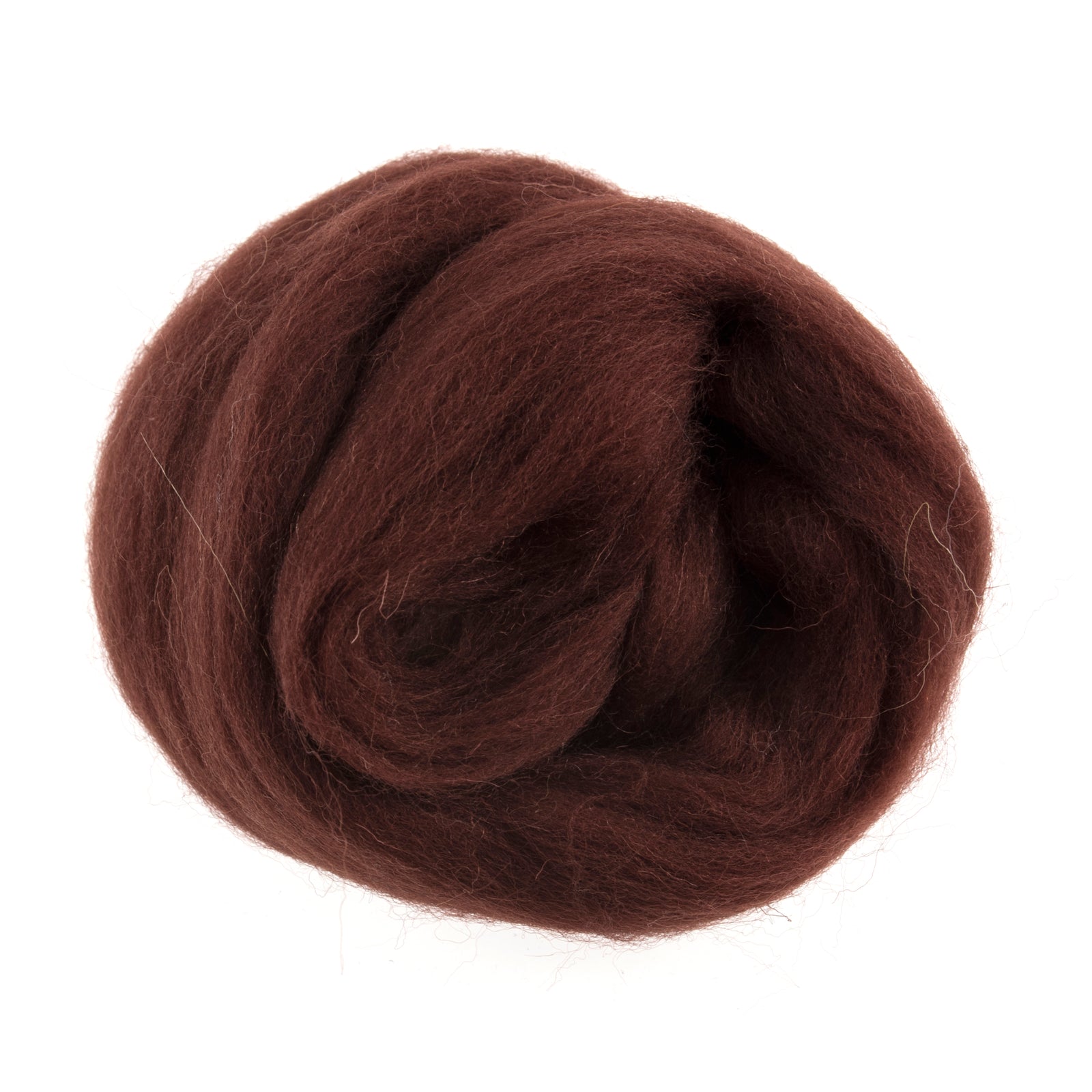 Natural Wool Roving: 10g: Chocolate