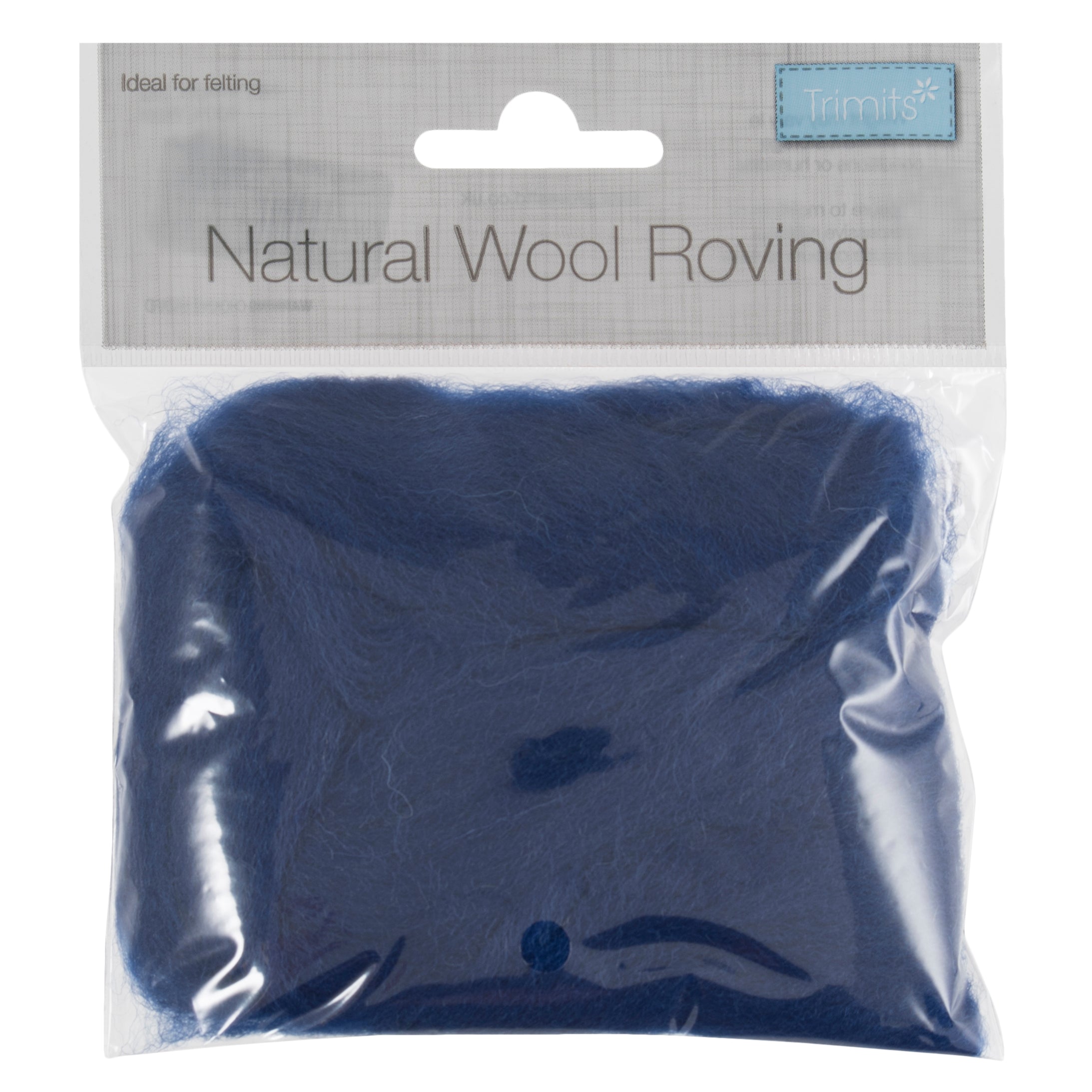 Natural Wool Roving: 10g: Sapphire