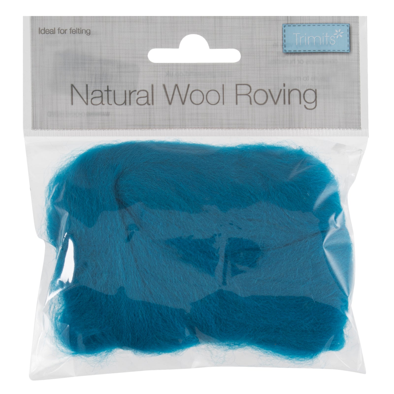 Natural Wool Roving: 10g: Turquoise