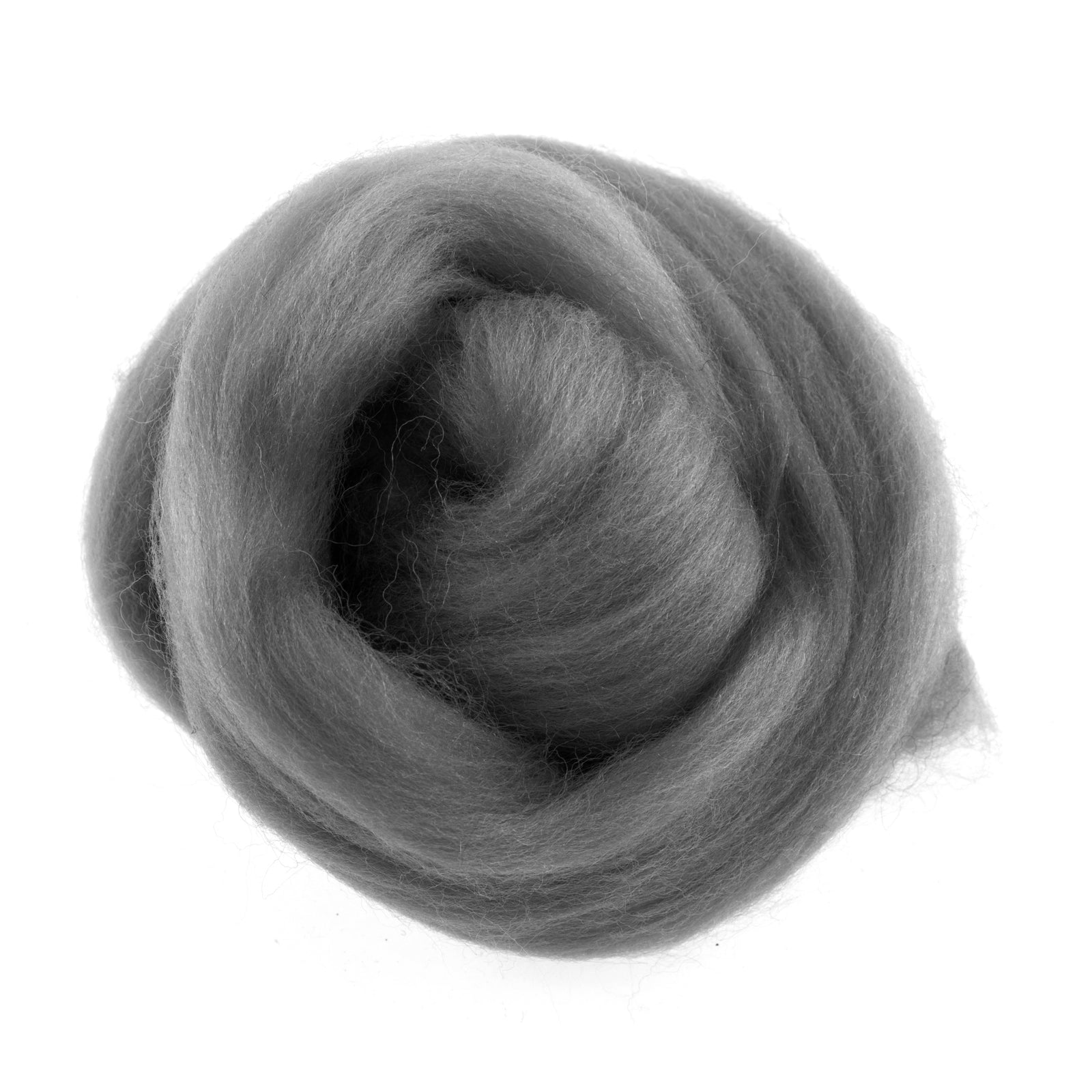 Natural Wool Roving: 10g: Light Grey