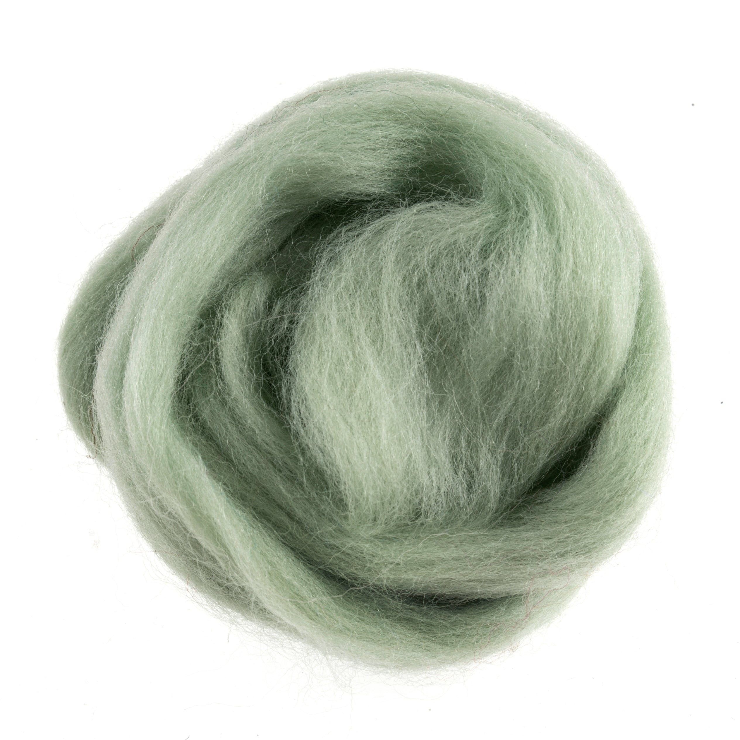 Natural Wool Roving: 10g: Mint Green