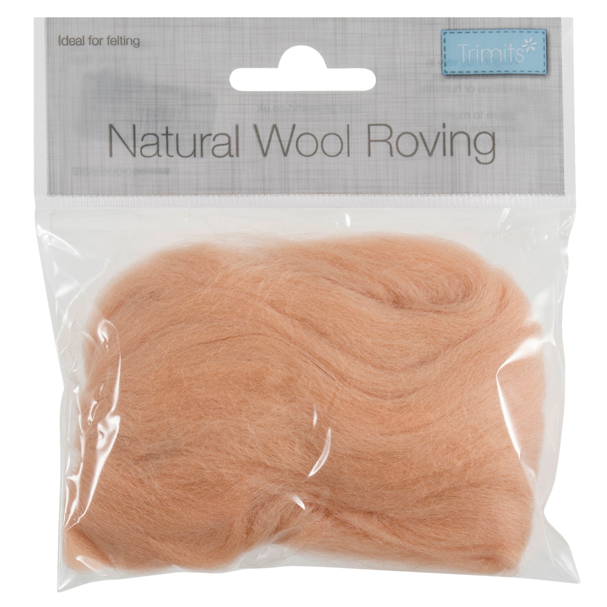 Natural Wool Roving: 10g: Peach | Buy Online from The Home Crafters
