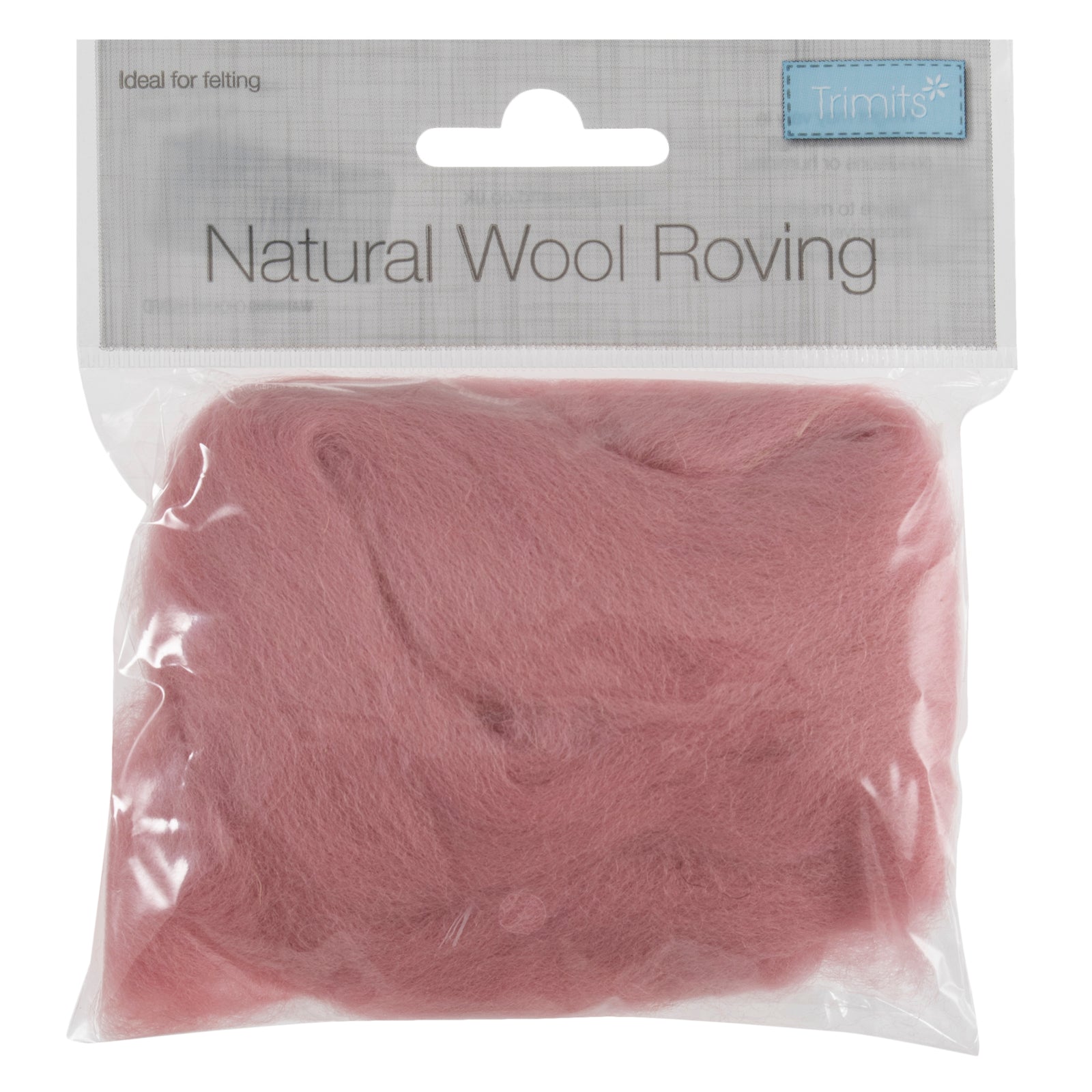 Natural Wool Roving: 10g: Baby Pink
