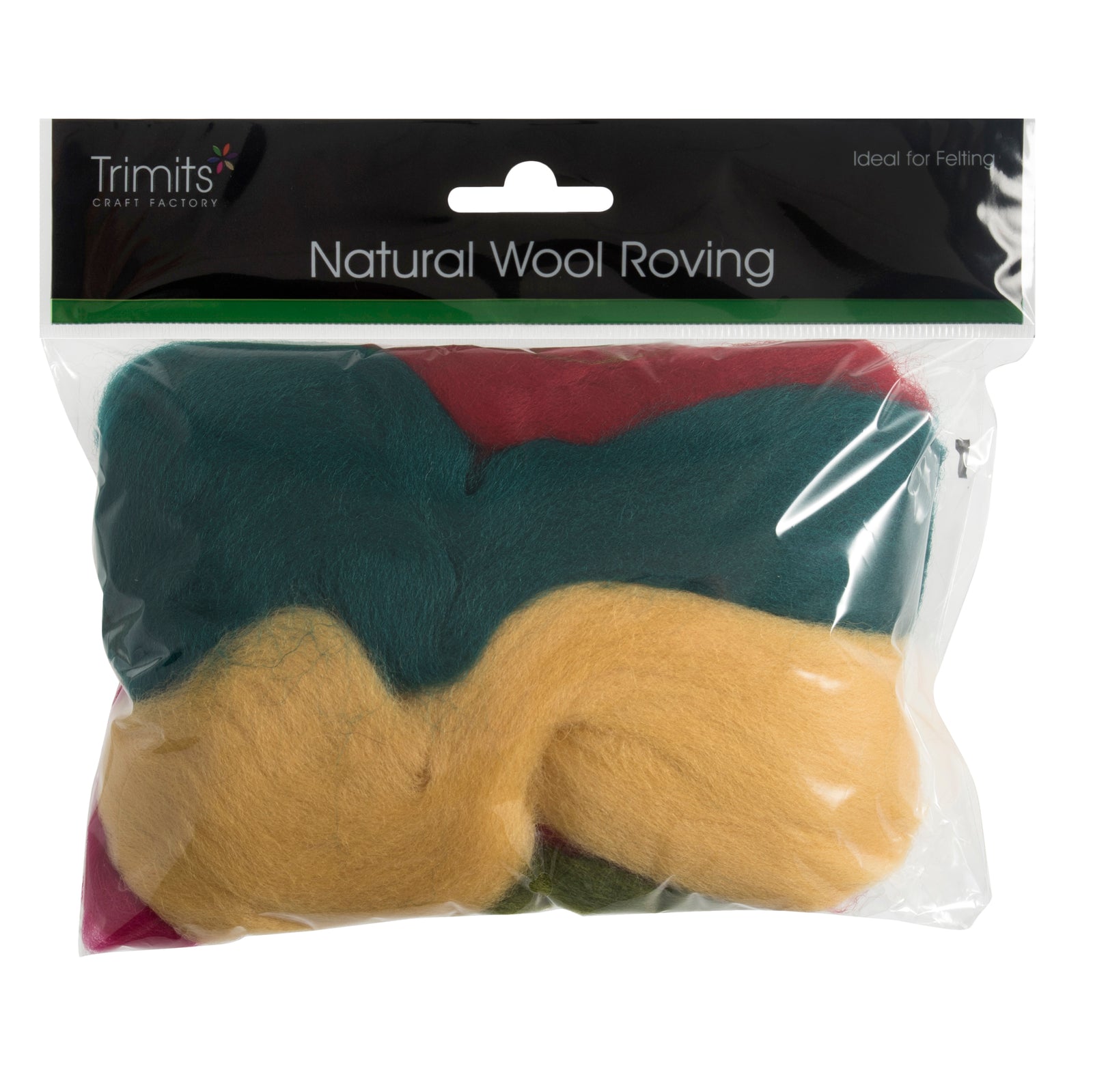 Natural Wool Roving: 50g: Assorted Brights