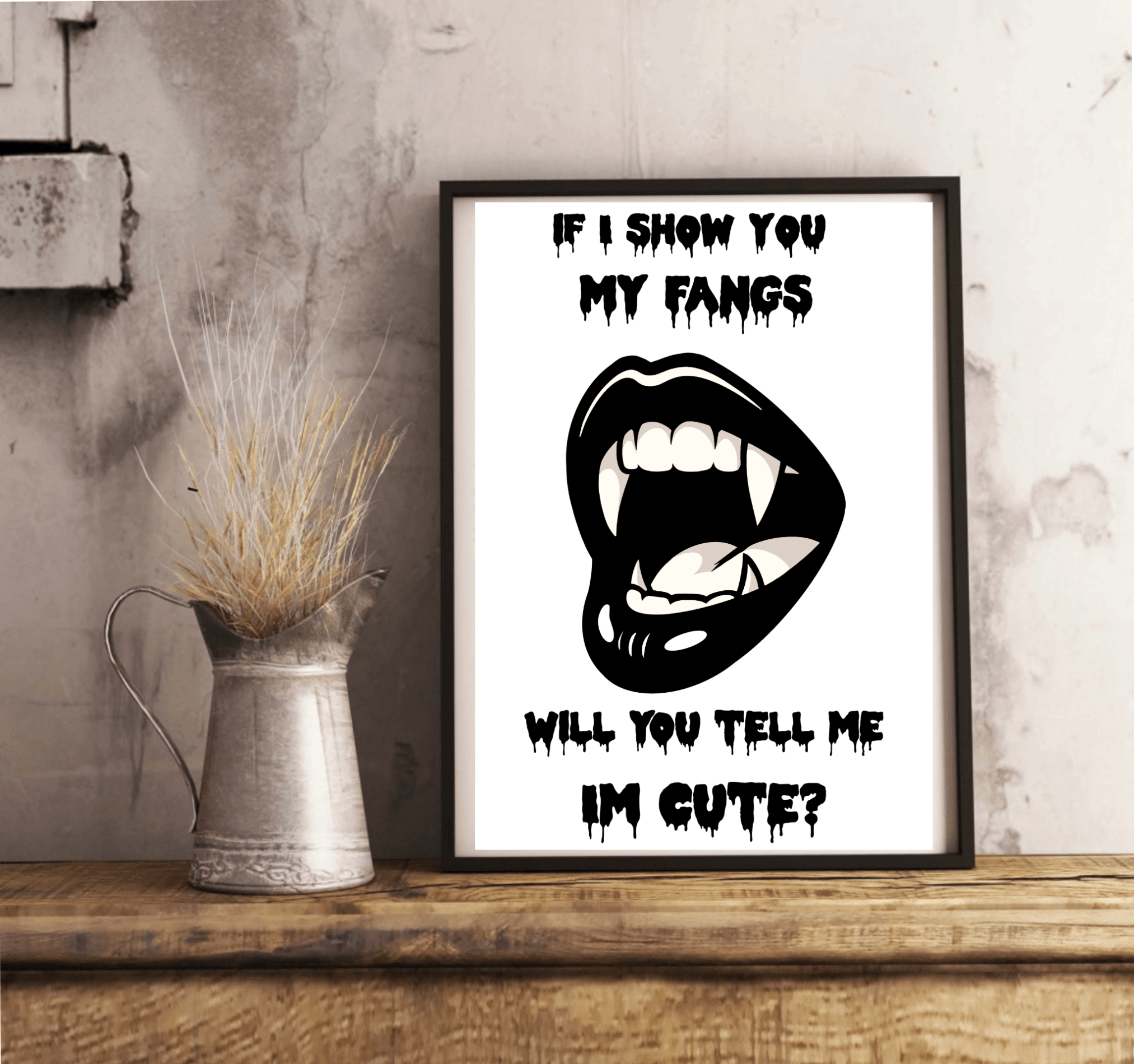 Cute But Cunning – Fang Art Print with Flirty Bold Energy | Buy Online from The Home Crafters