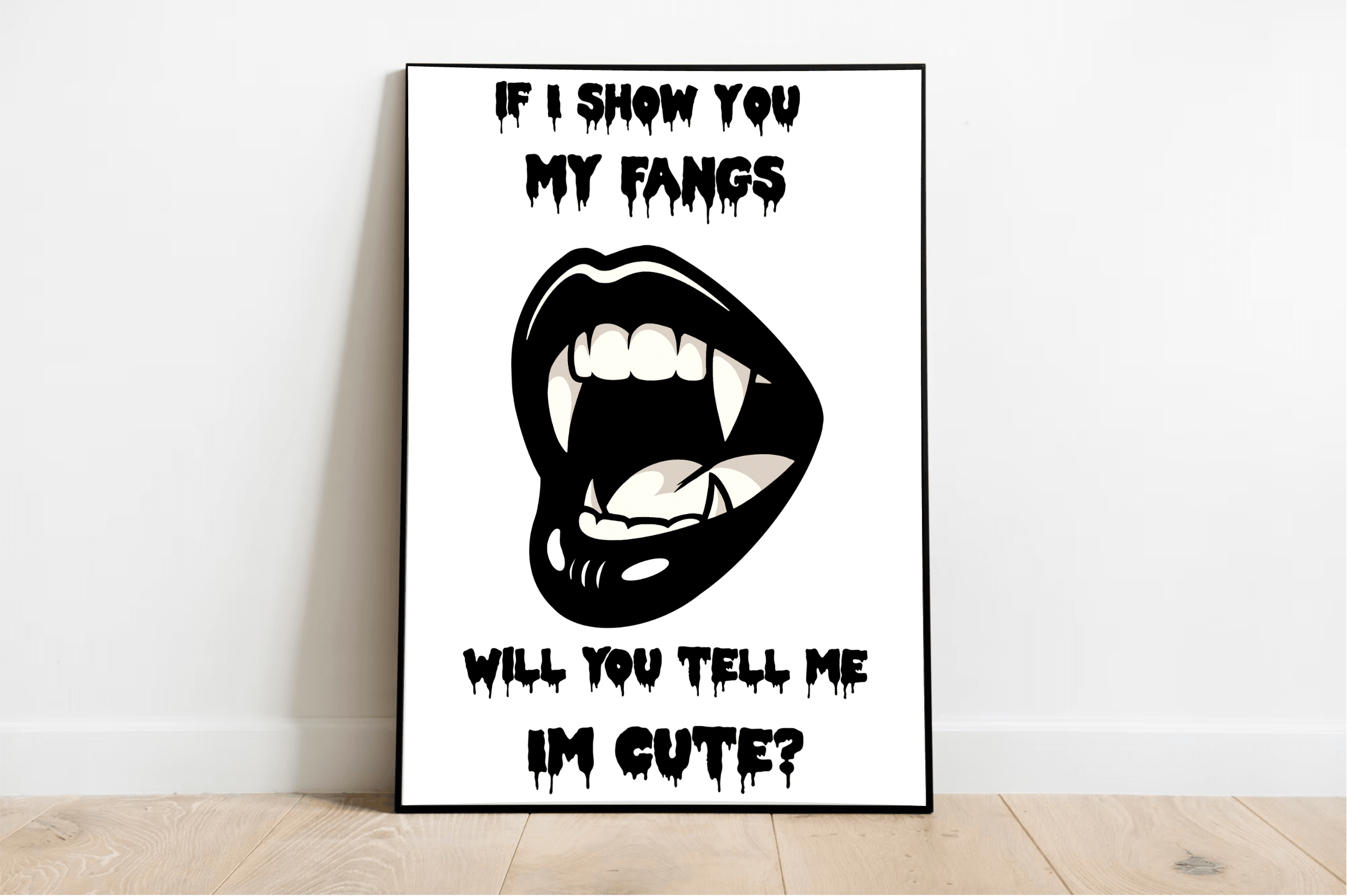 Cute But Cunning – Fang Art Print with Flirty Bold Energy | Buy Online from The Home Crafters
