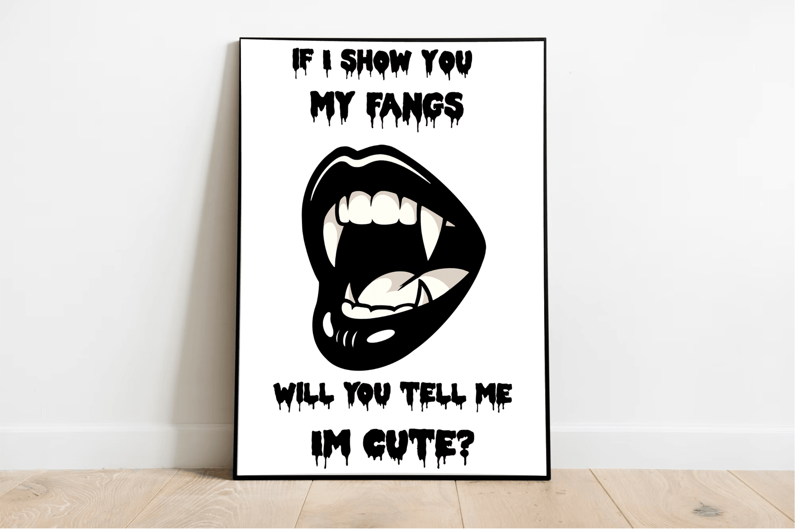Cute But Cunning – Fang Art Print with Flirty Bold Energy | Buy Online from The Home Crafters