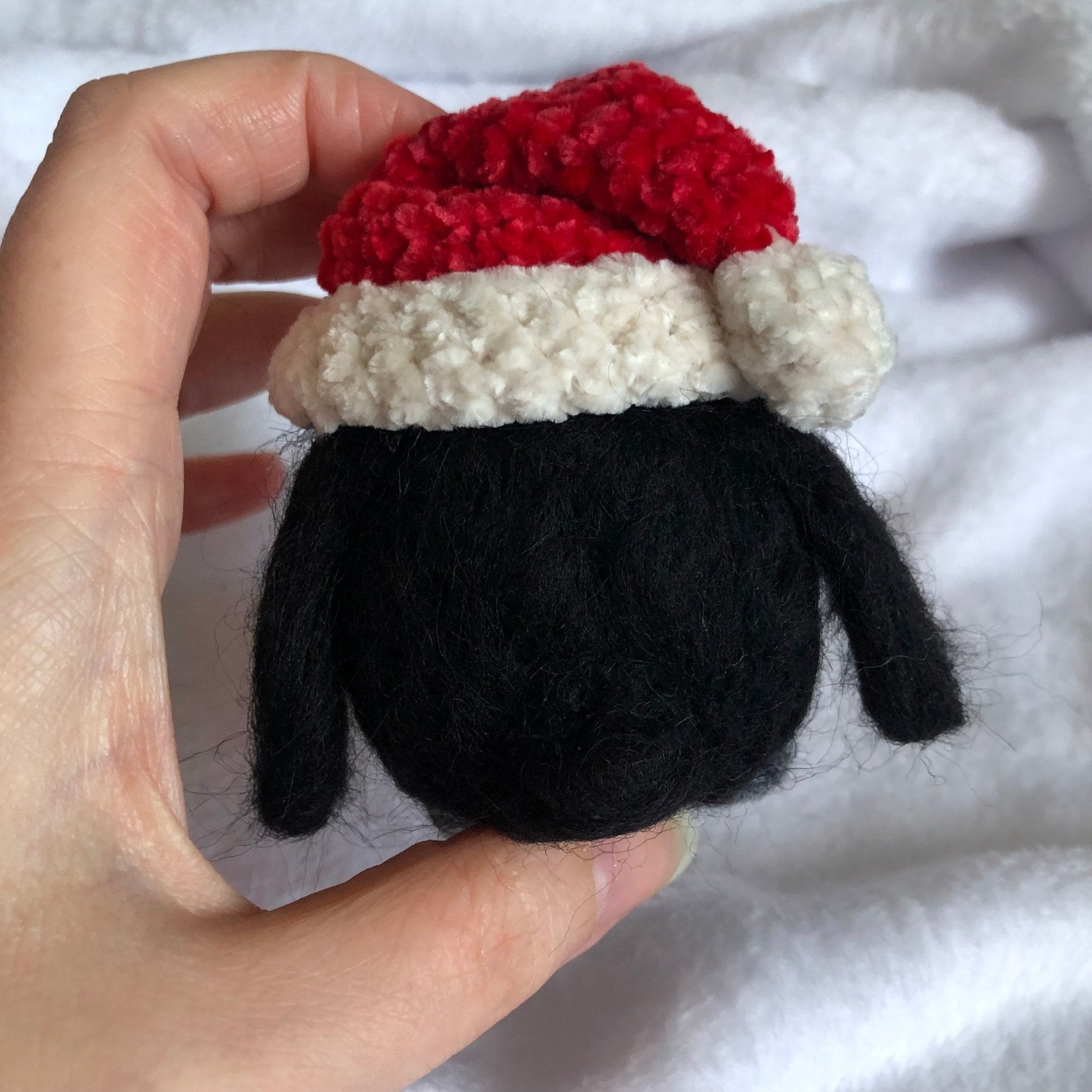 Handmade Needle Felted Penguin with Santa Hat - | Buy Online from The Home Crafters