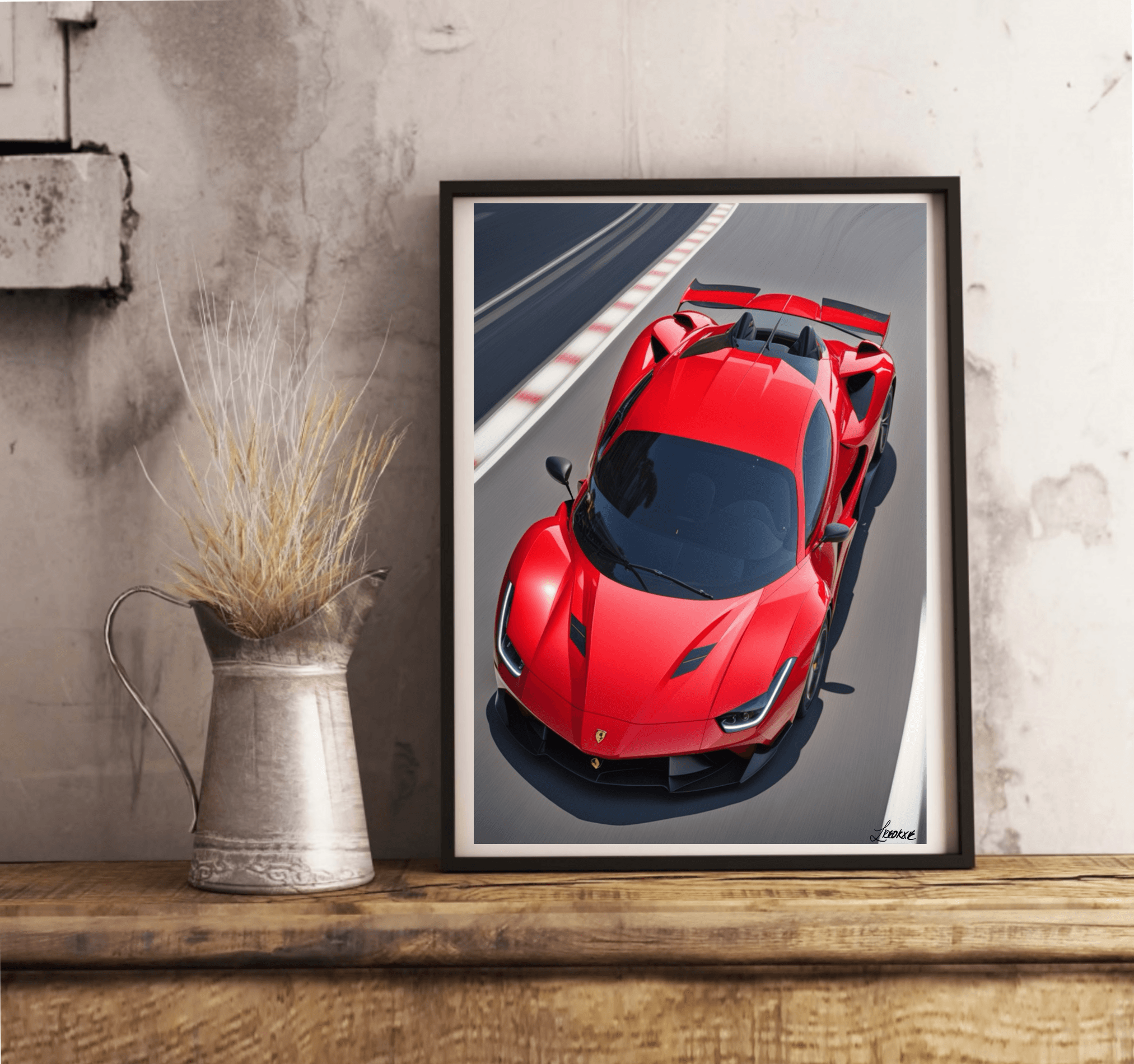 Red Supercar Wall Art | Italian Speed Print for Car Lovers | Buy Online from The Home Crafters