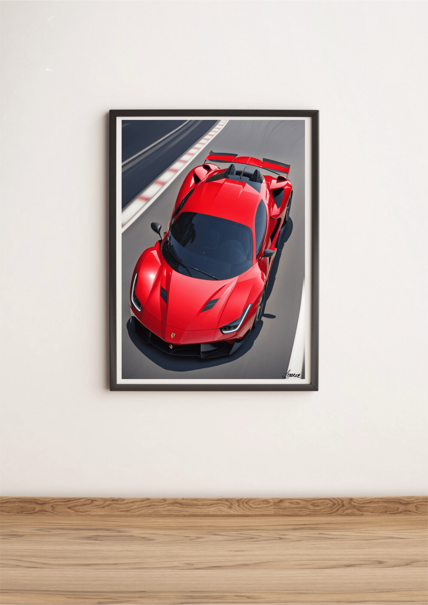 Red Supercar Wall Art | Italian Speed Print for Car Lovers | Buy Online from The Home Crafters