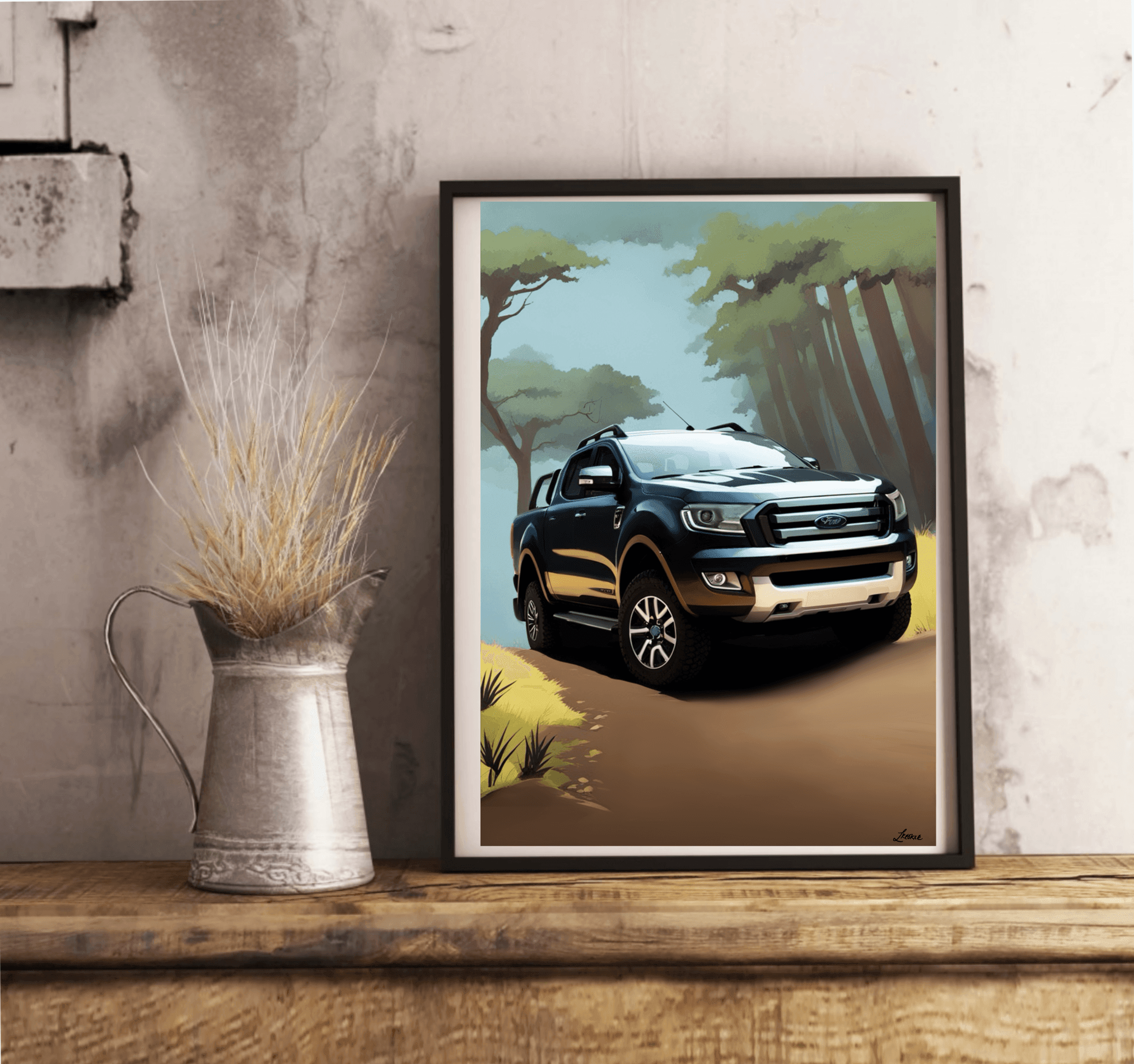 Adventure Jungle Car Print | Off - Road Explorer Wall Art | Buy Online from The Home Crafters