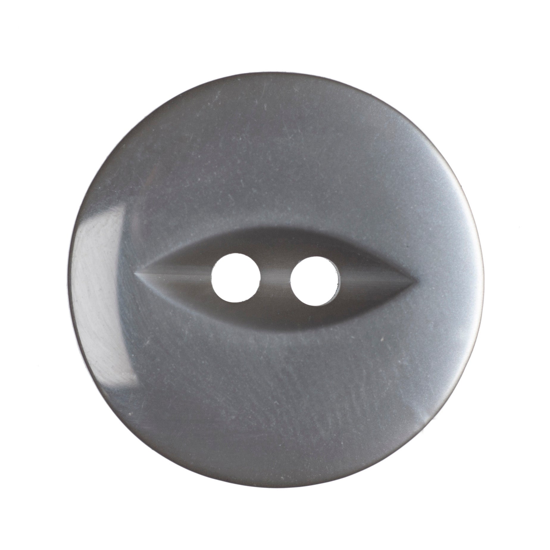 Button: Polyester Fish Eye - Grey