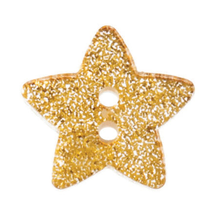 Star Glitter Button: Gold: 18mm
