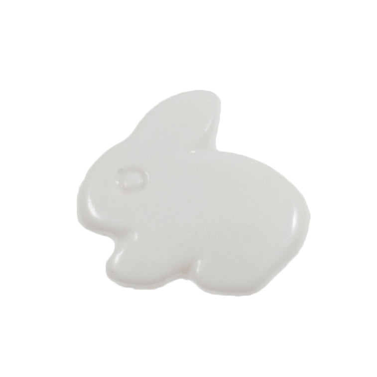 Shanked Button - White Bunny Rabbit: 13mm