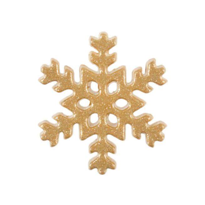 Christmas Buttons: Gold Snowflake - 18mm | Buy Online from The Home Crafters
