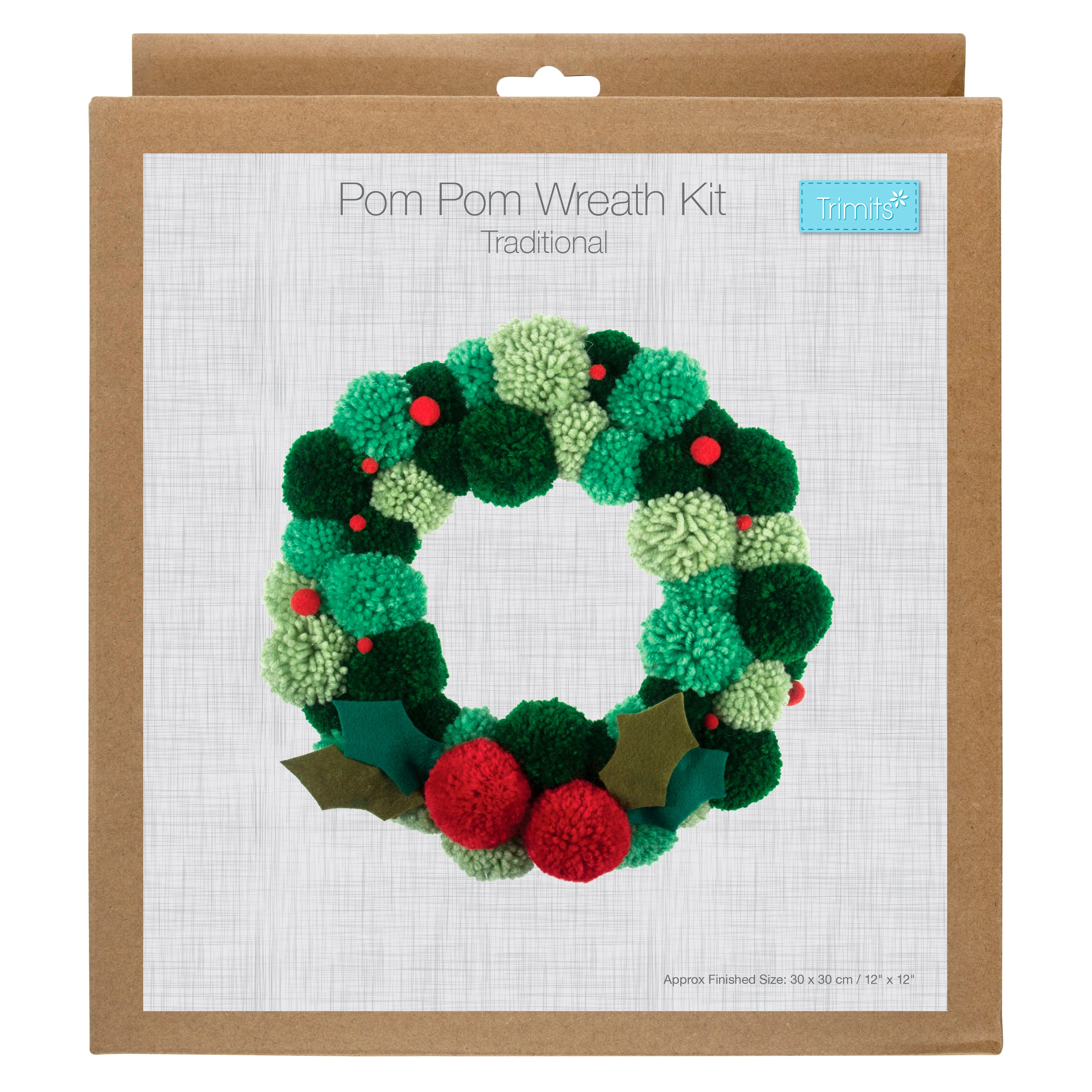 Trimits Festive Pom Pom Wreath Craft Kit
