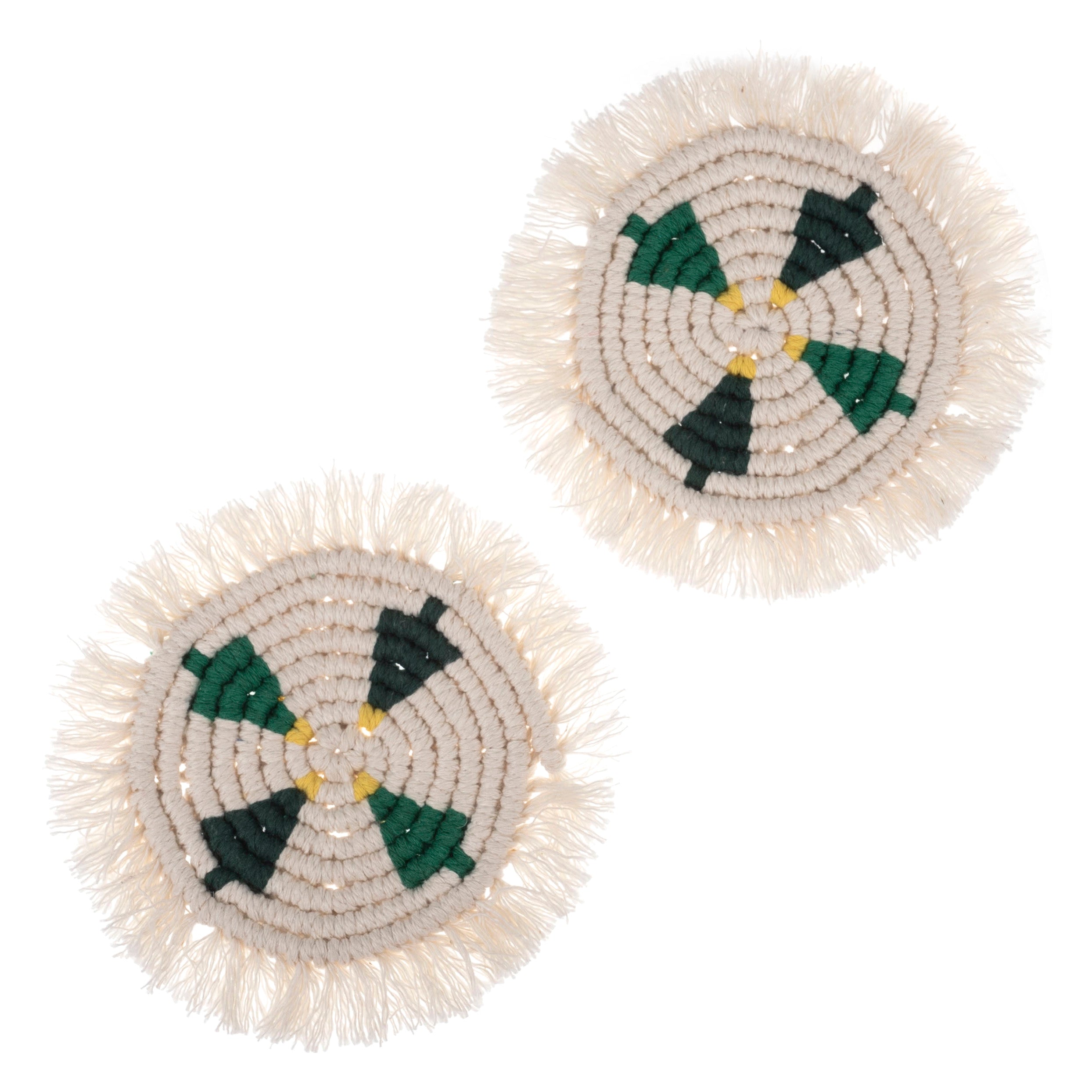 Trimits Mini Macramé Kit: Christmas Tree Coasters