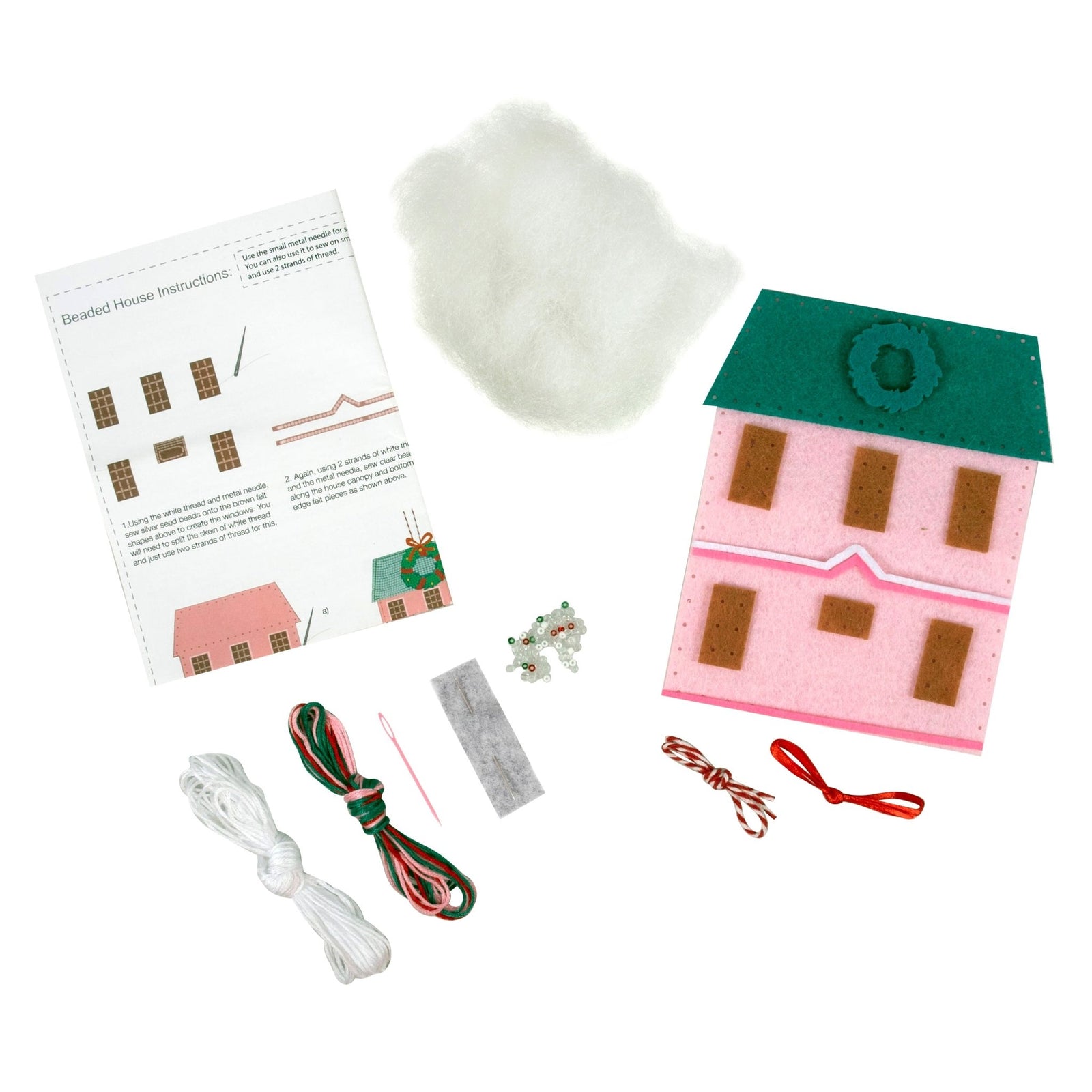 Trimits Festive Felt Decoration Kit: Beaded Christmas House | Buy Online from The Home Crafters