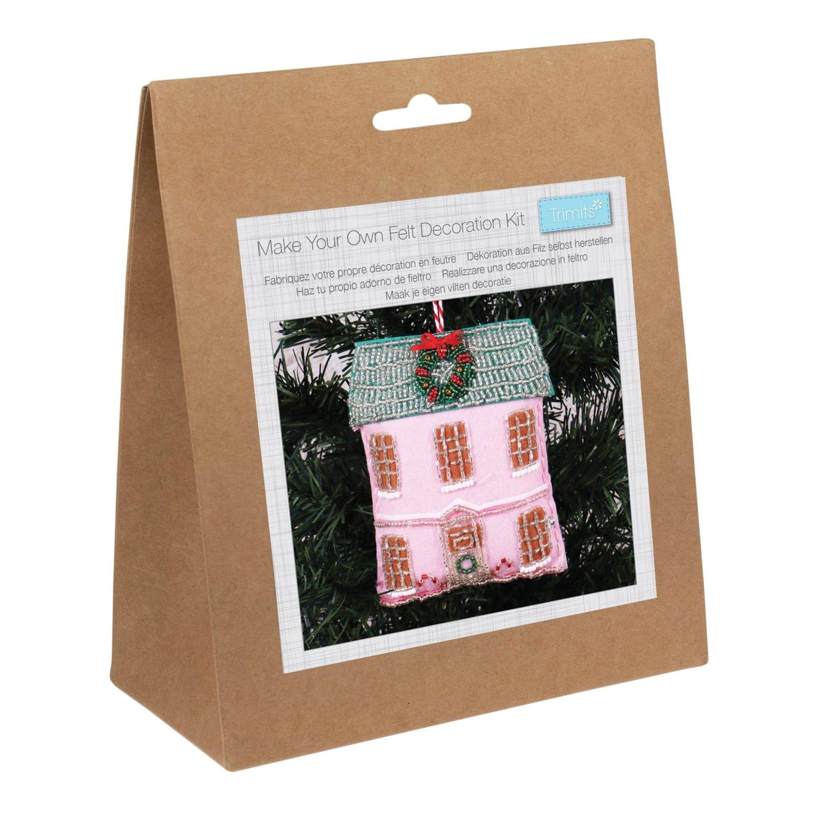 Trimits Festive Felt Decoration Kit: Beaded Christmas House | Buy Online from The Home Crafters