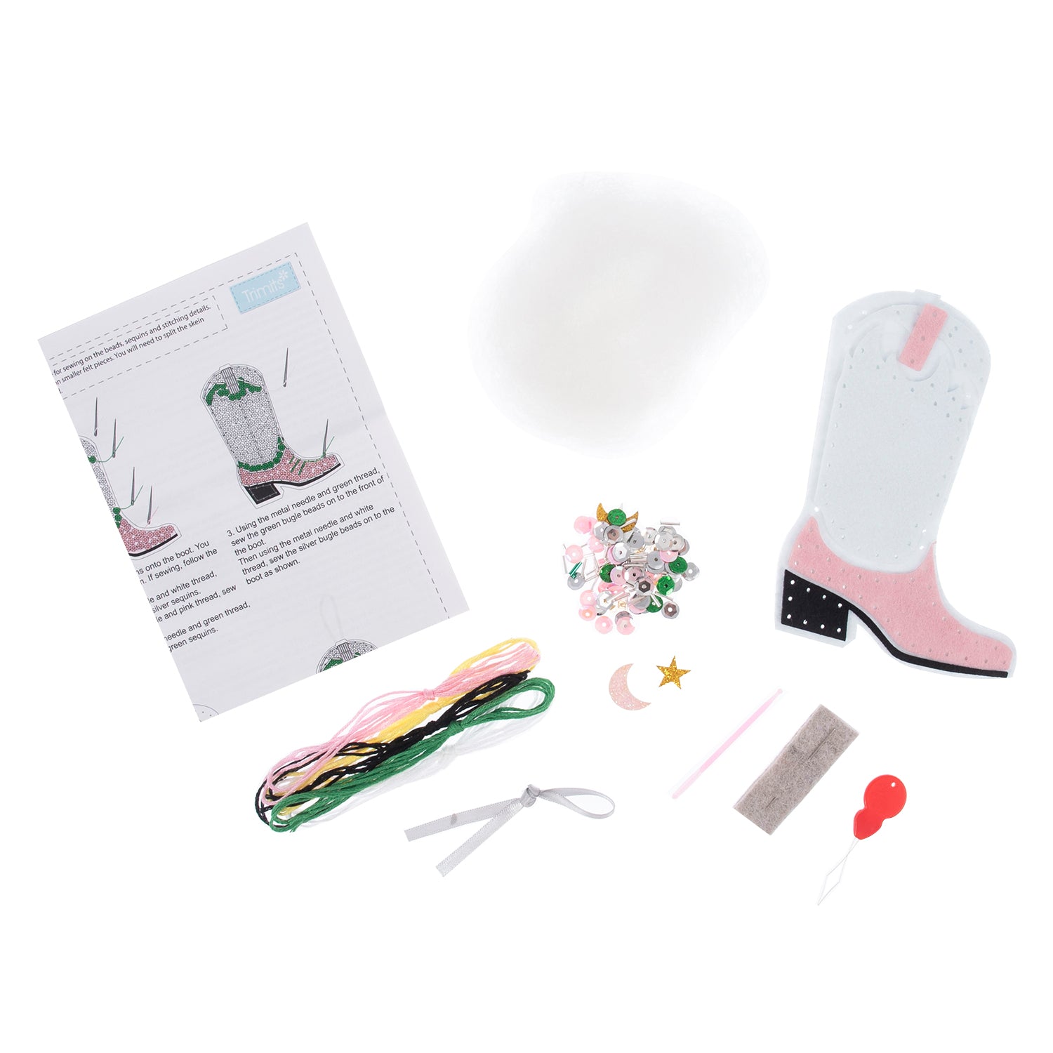 Trimits Felt Decoration Kit: Sequin Cowboy Boot | Buy Online from The Home Crafters