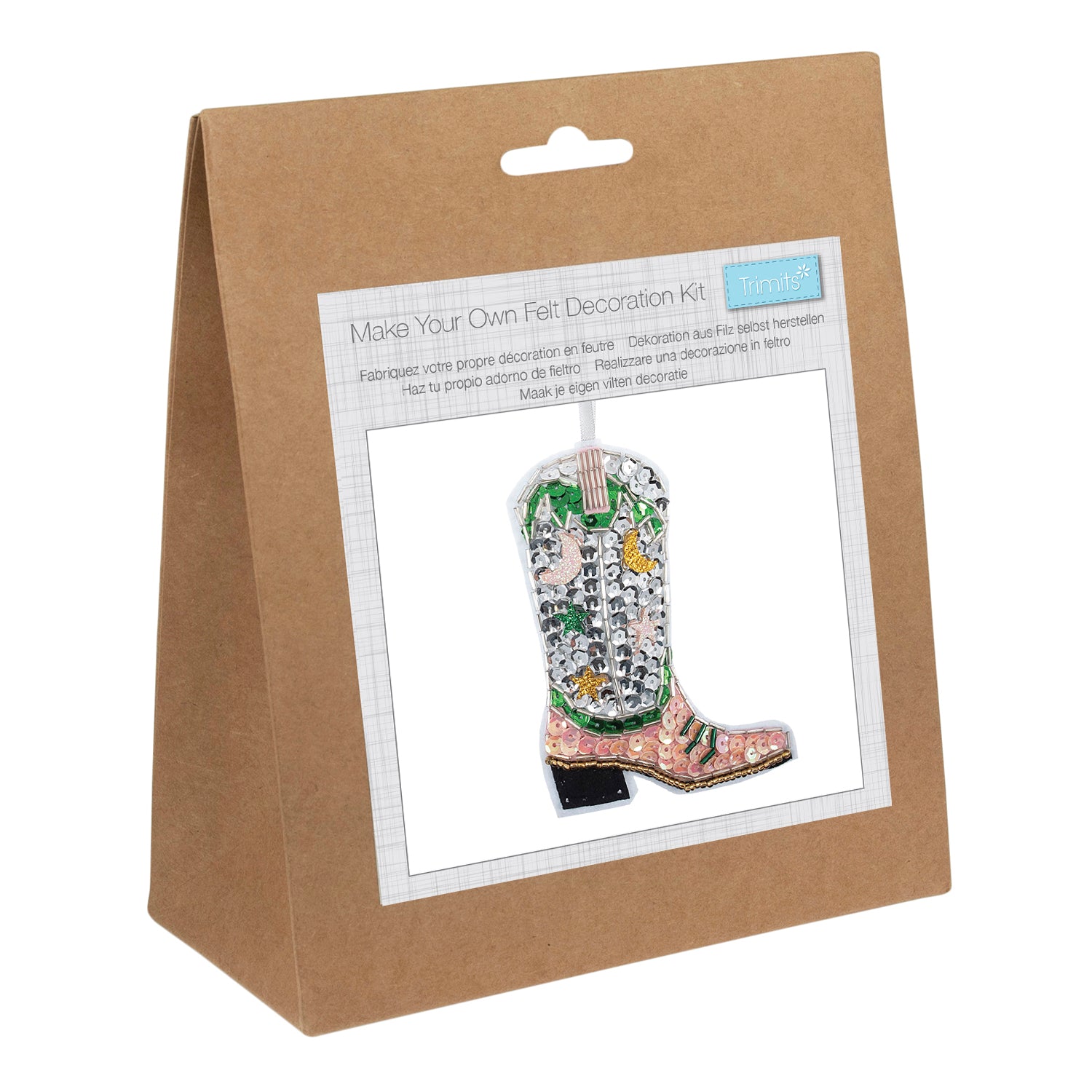 Trimits Felt Decoration Kit: Sequin Cowboy Boot | Buy Online from The Home Crafters