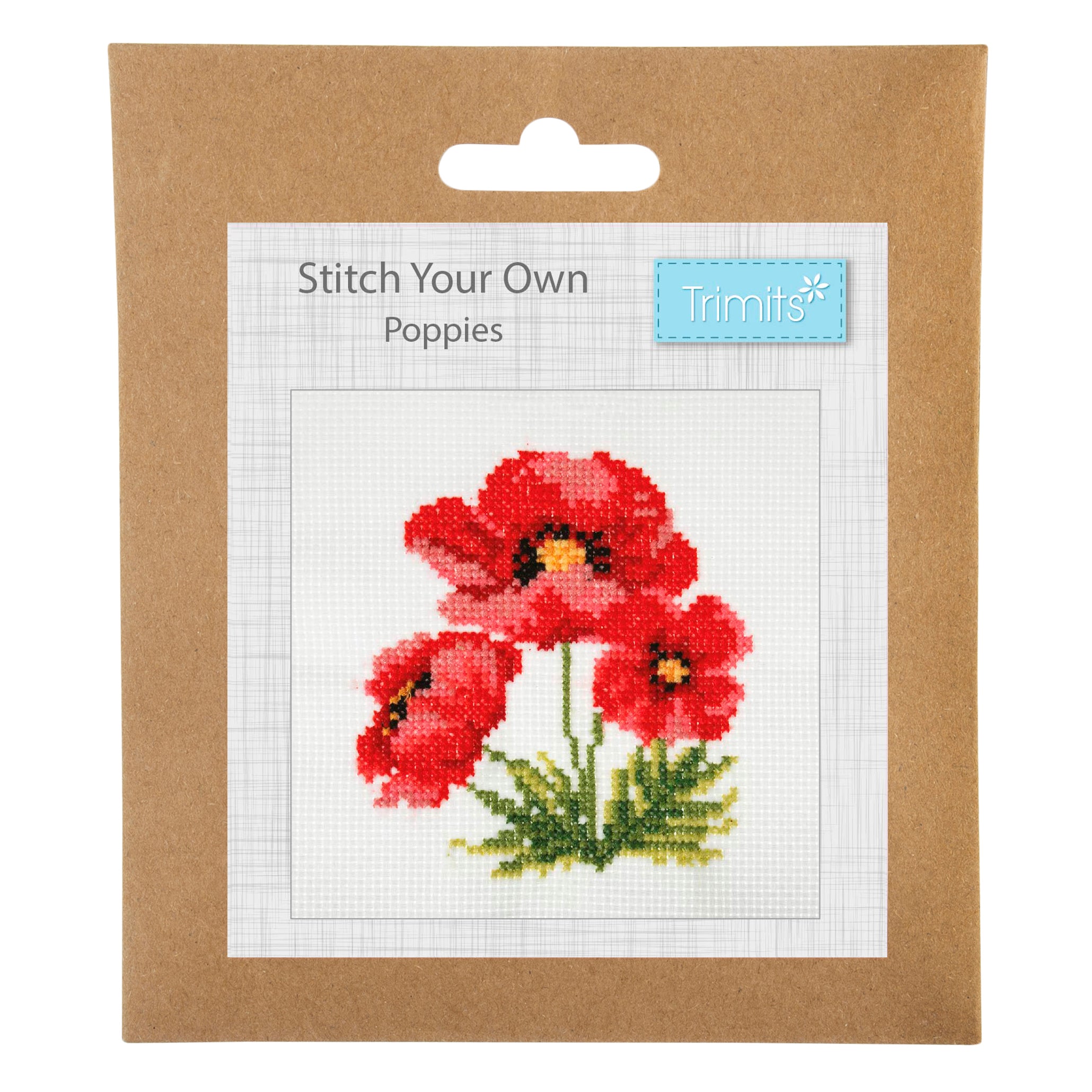 Trimits Mini Counted Cross Stitch Kit: Poppies