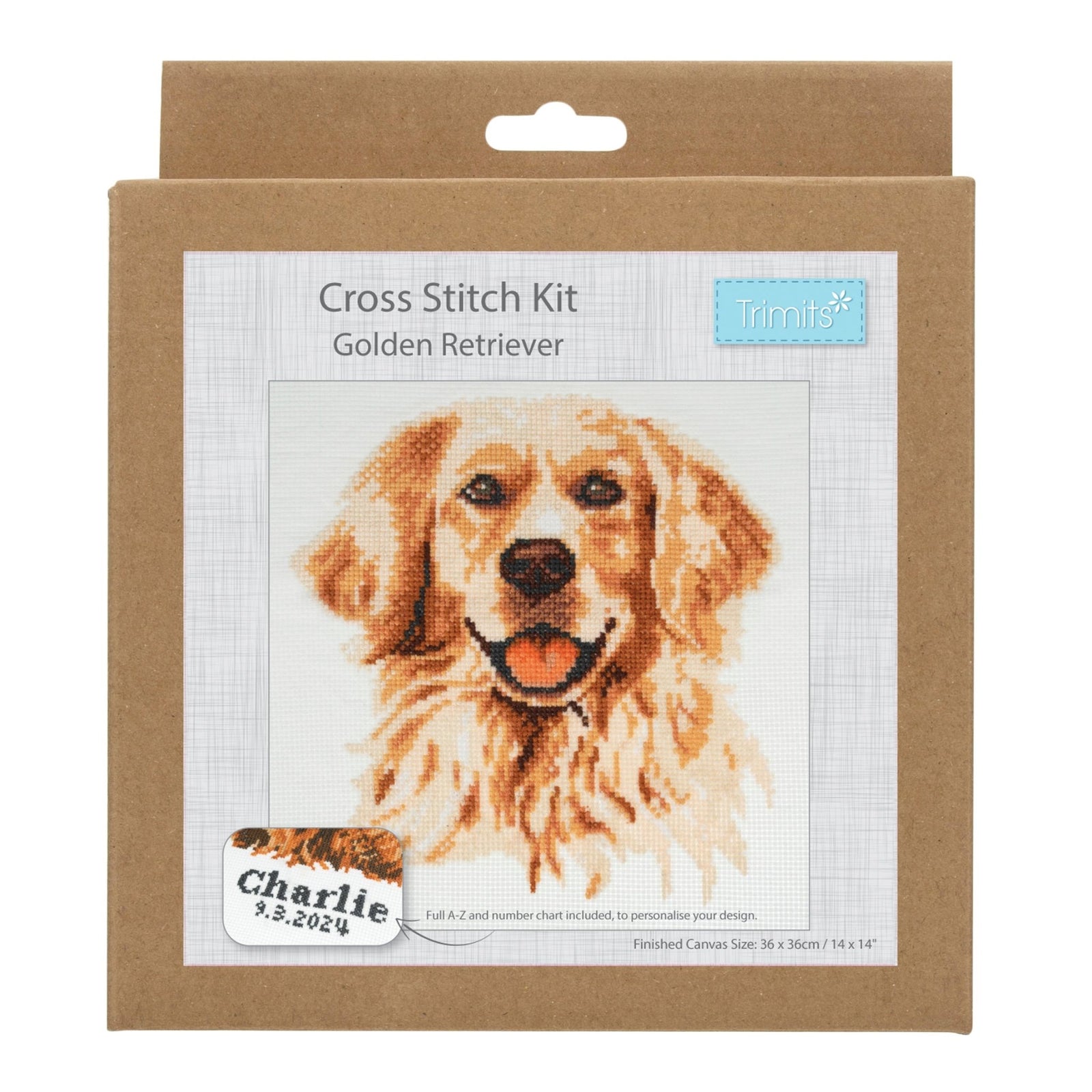 Trimits Large Counted Cross Stitch Kit: Golden Lab Retriever | Buy Online from The Home Crafters
