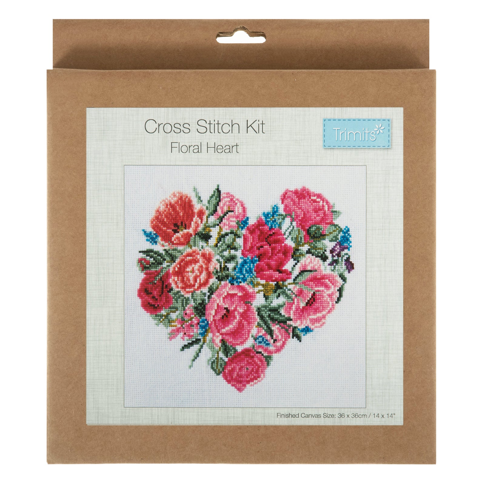 Trimits Large Counted Cross Stitch Kit: Floral Heart