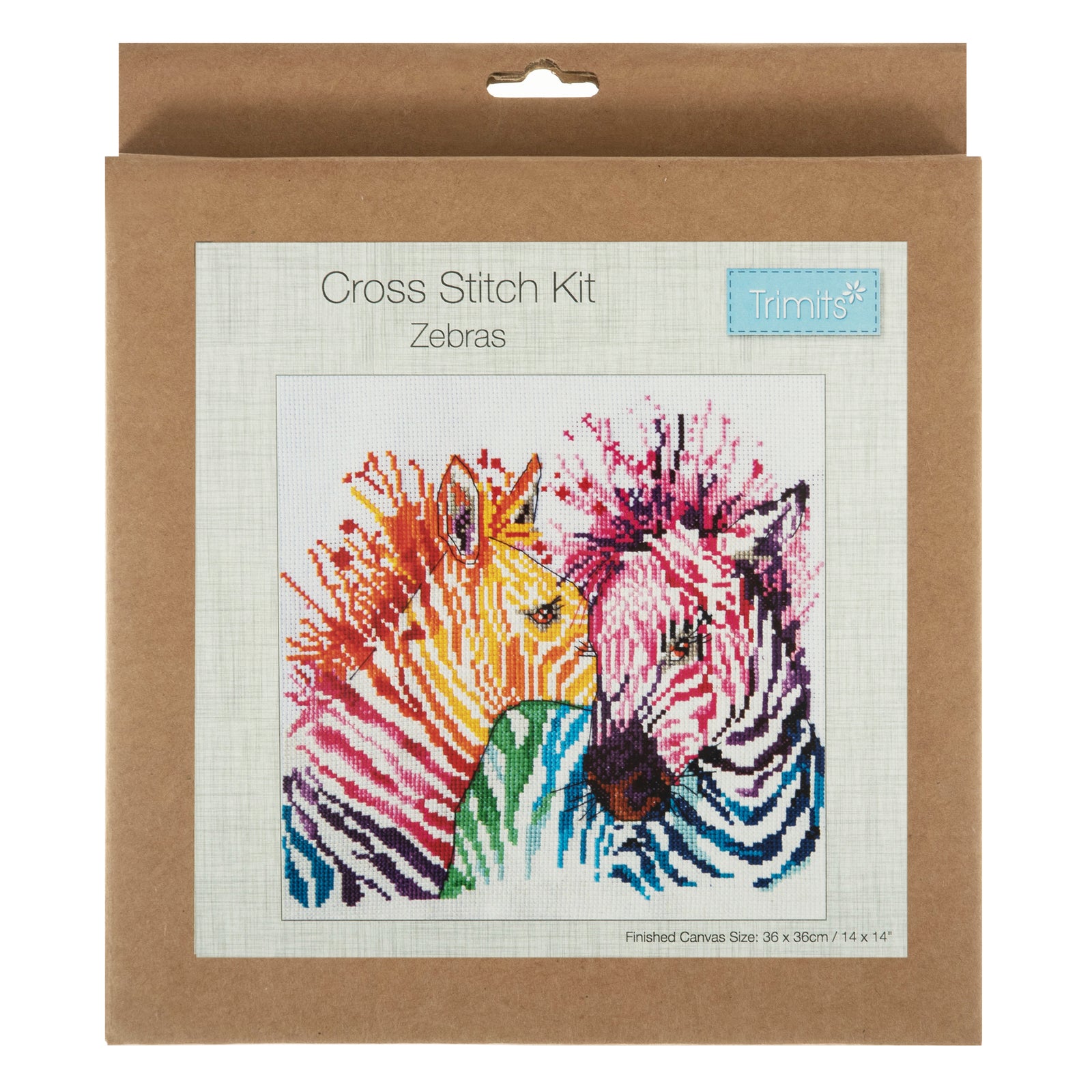 Trimits Large Counted Cross Stitch Kit: Zebras