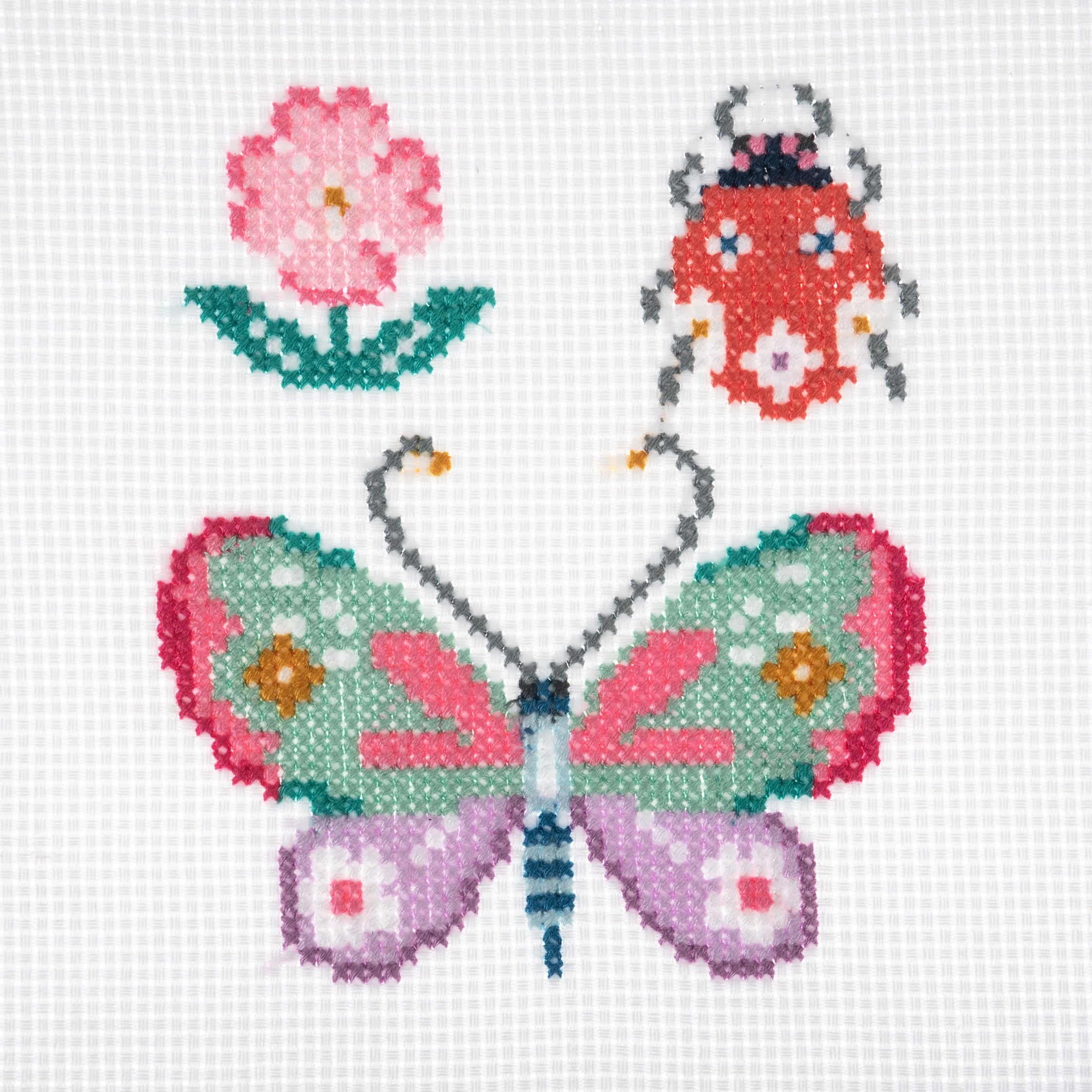 Trimits Mini Counted Cross Stitch Kit: Butterfly & Bug