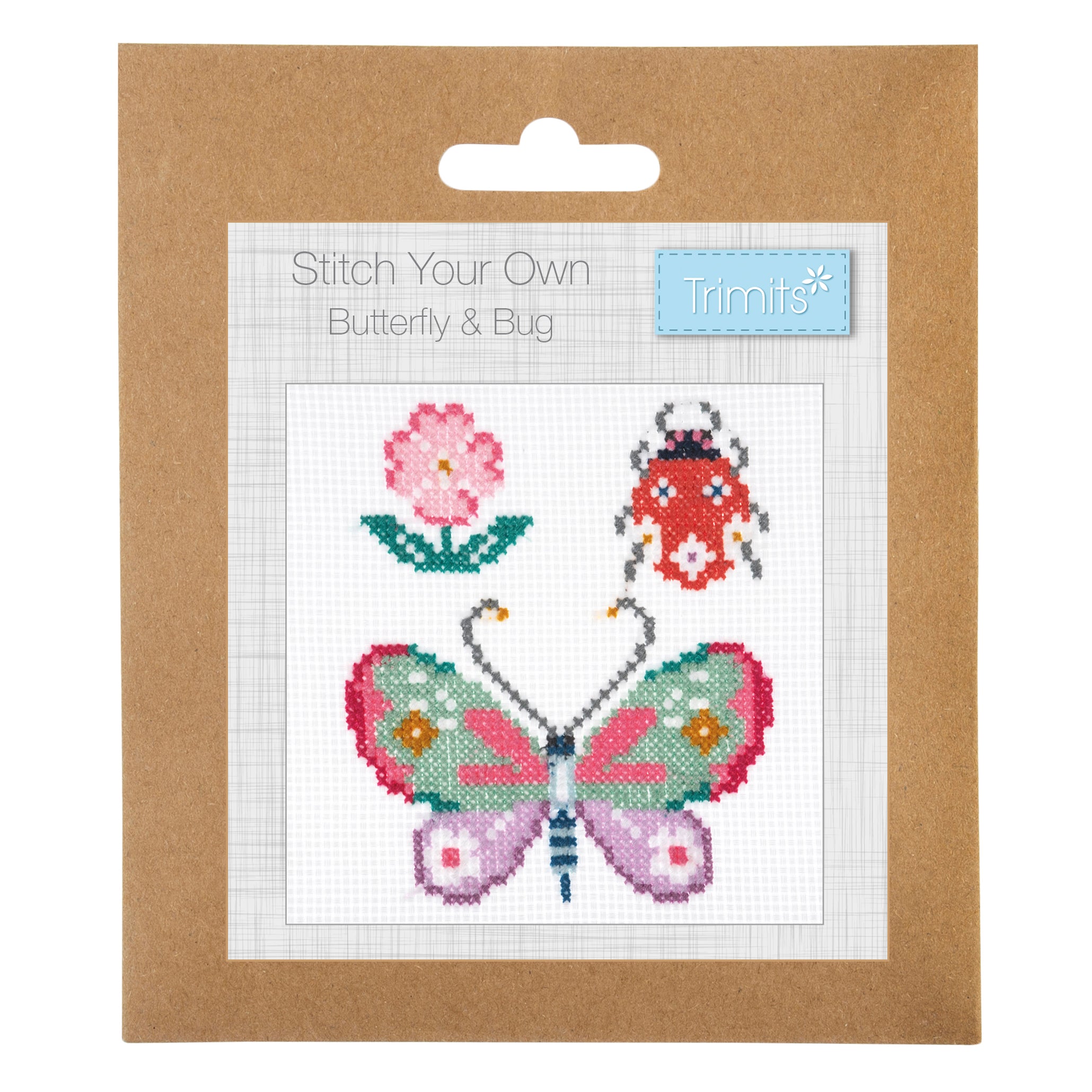 Trimits Mini Counted Cross Stitch Kit: Butterfly & Bug