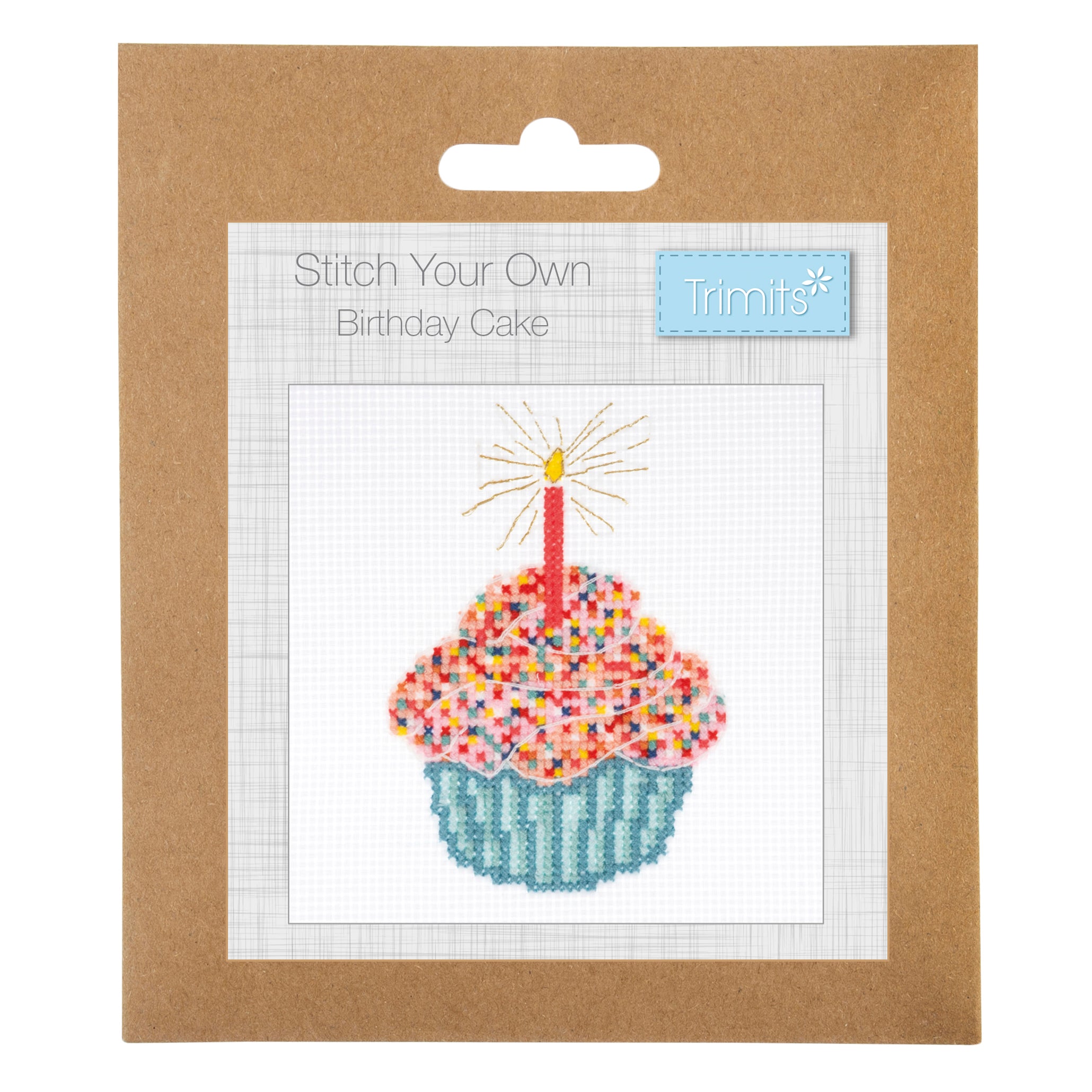 Trimits Mini Counted Cross Stitch Kit: Birthday Cake